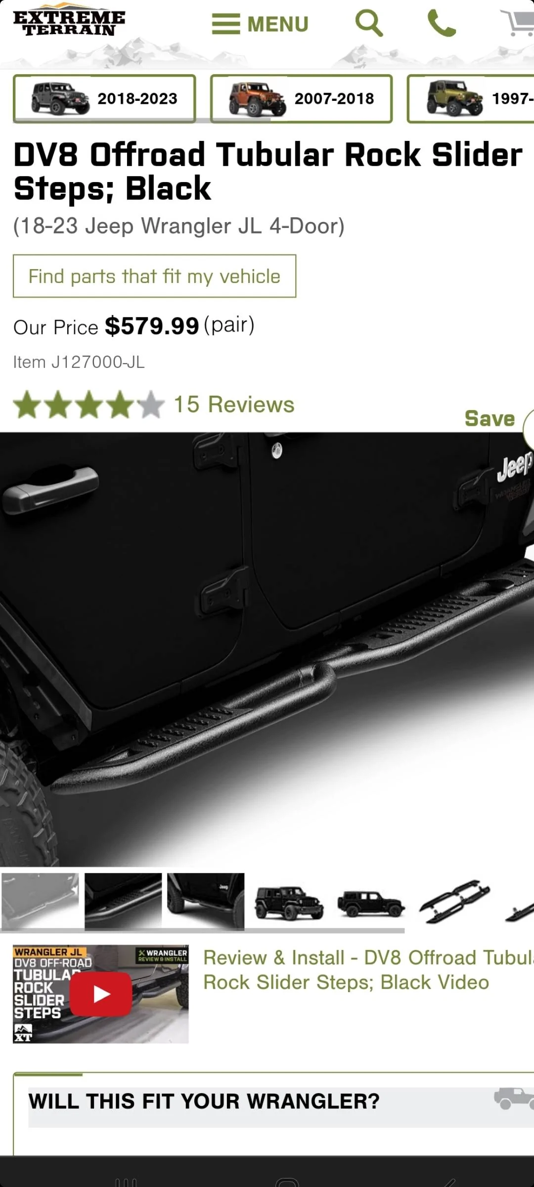 Jeep Wrangler JL DV8 Rock Slider Steps (SoCal) Screenshot_20221212-132104_Gallery