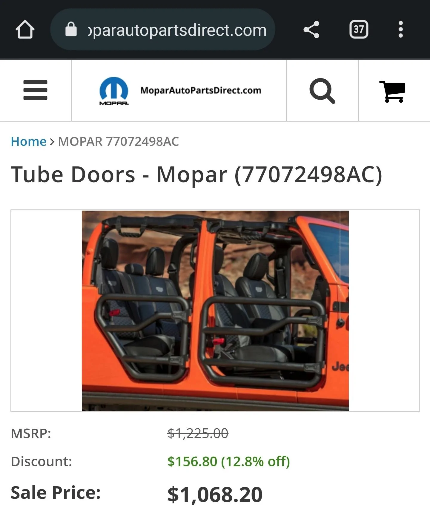 Jeep Wrangler JL Why are MOPAR stuff SO Expensive???? Screenshot_20221228_205155_Chrom