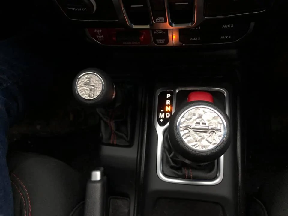 Jeep Wrangler JL 3D Printed Stainless Steel Shifter Inserts!!! 162044044_10159197442188373_7474333369002454030_n