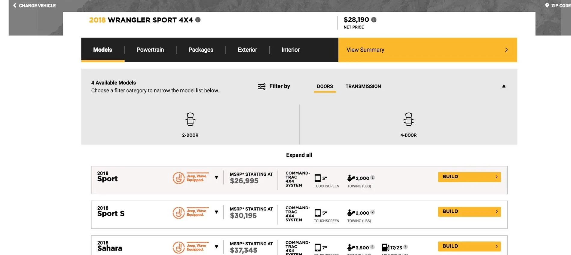 Jeep Wrangler JL JL Wrangler Build and Price Configurator now available on Jeep.com! Screenshot 2017-12-19 17.24.33