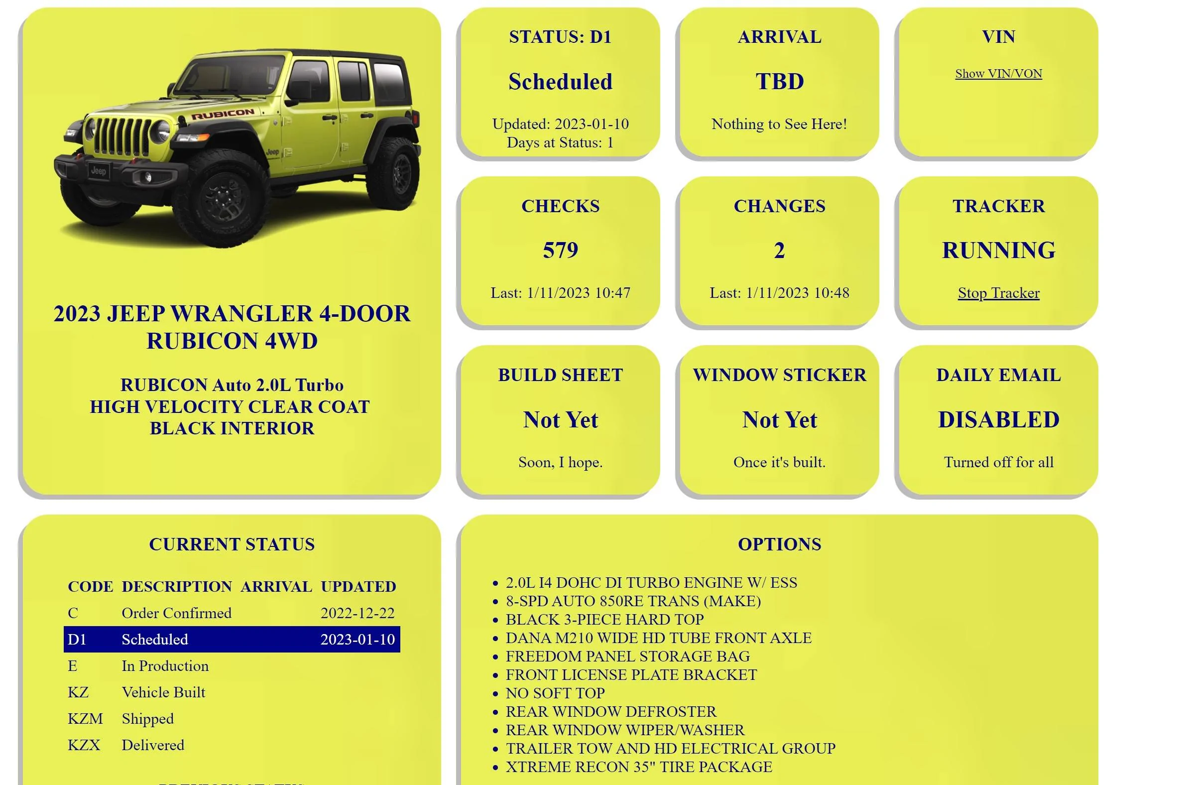 Jeep Wrangler JL 2023 Orders - Check in here Jeep Progress