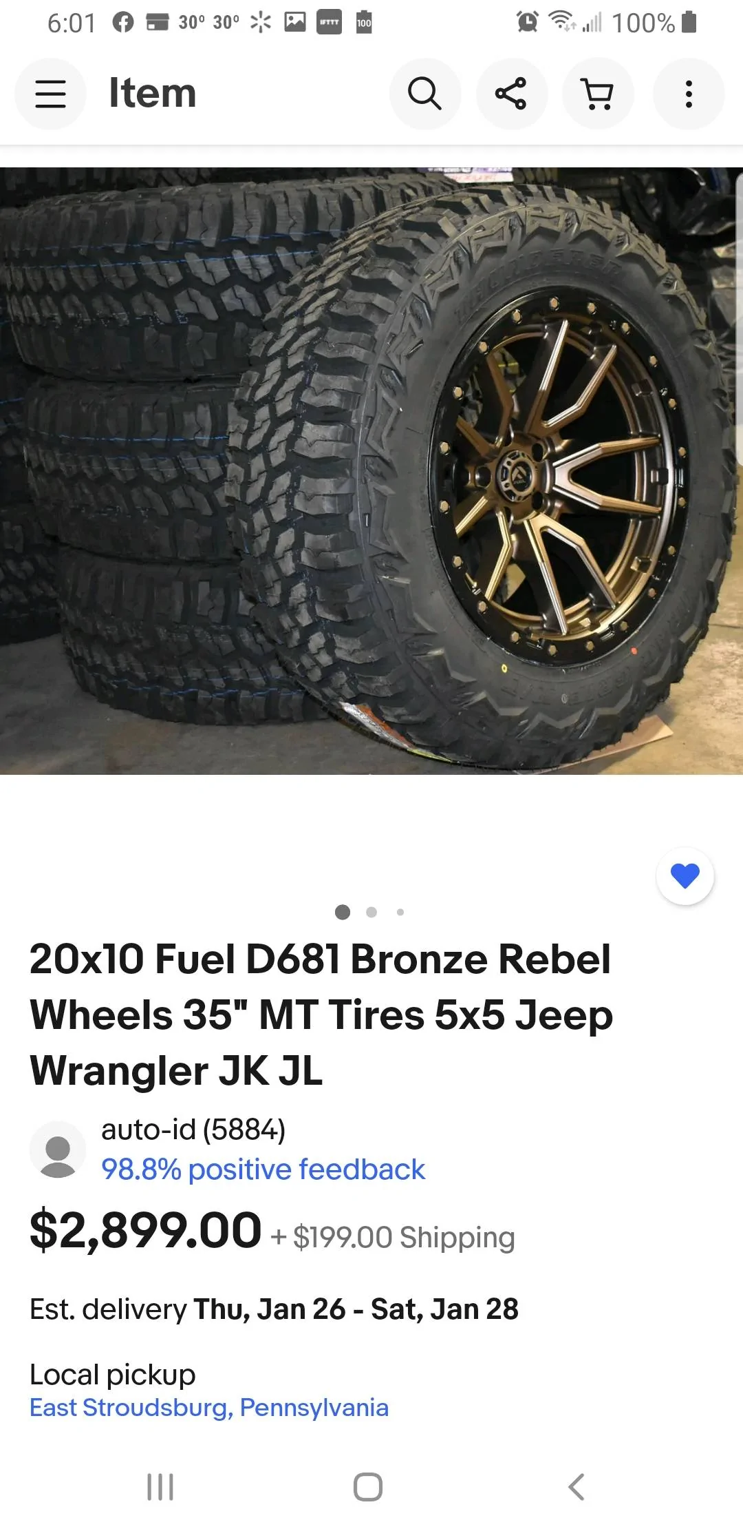 Jeep Wrangler JL Anyone order from Custom Offsets? Screenshot_20230121-060118_eBay
