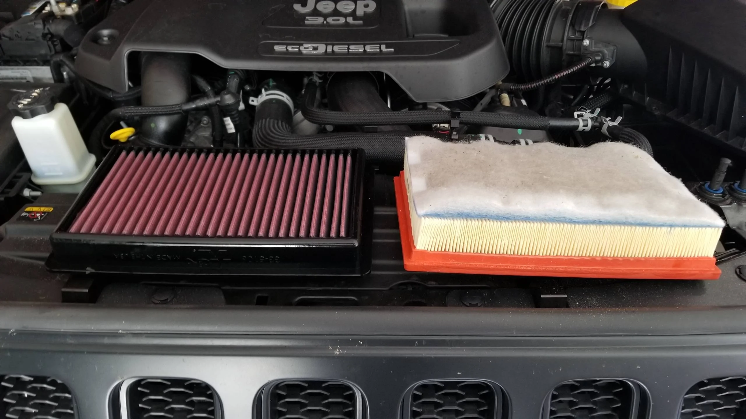 Jeep Wrangler JL Mopar air filter quality is so bad 20220828_153255