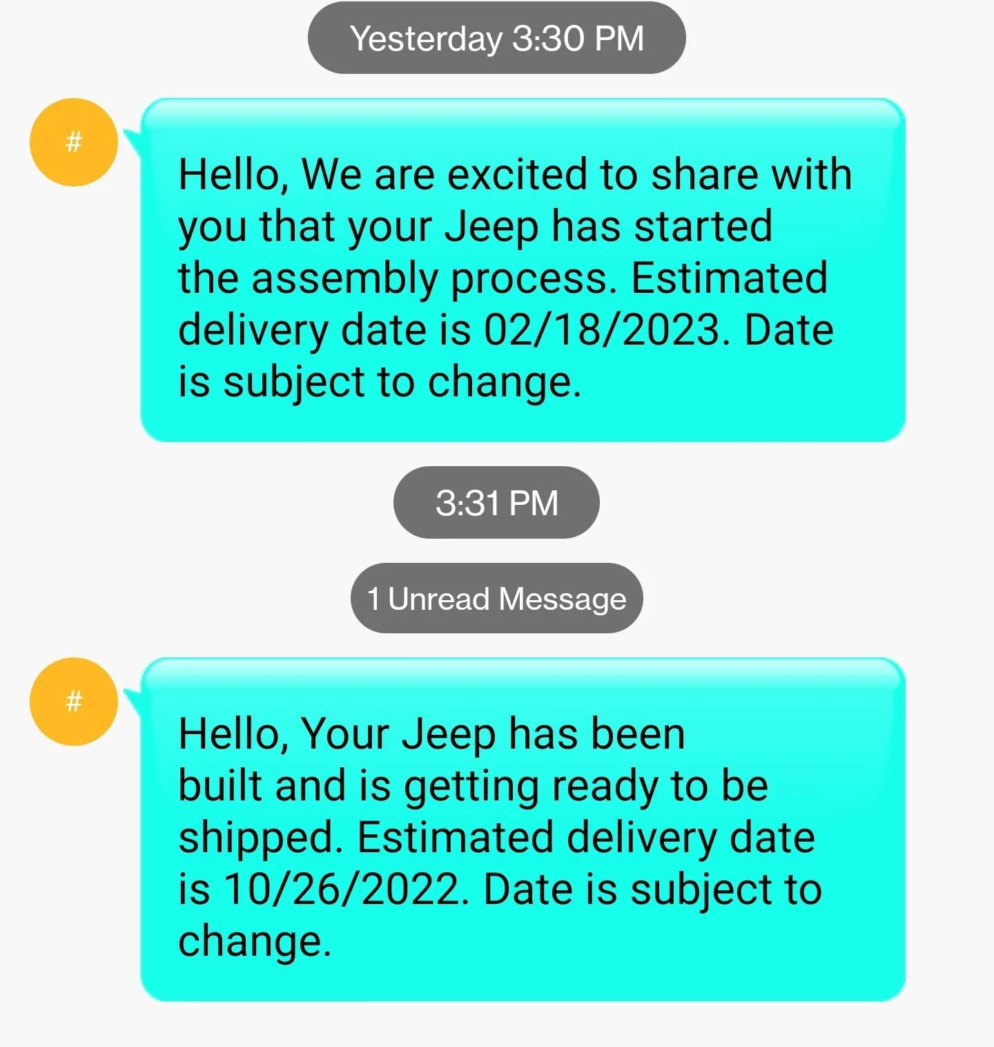 Jeep Wrangler JL 2023 Orders - Check in here Screenshot_20230128-153143_Message+