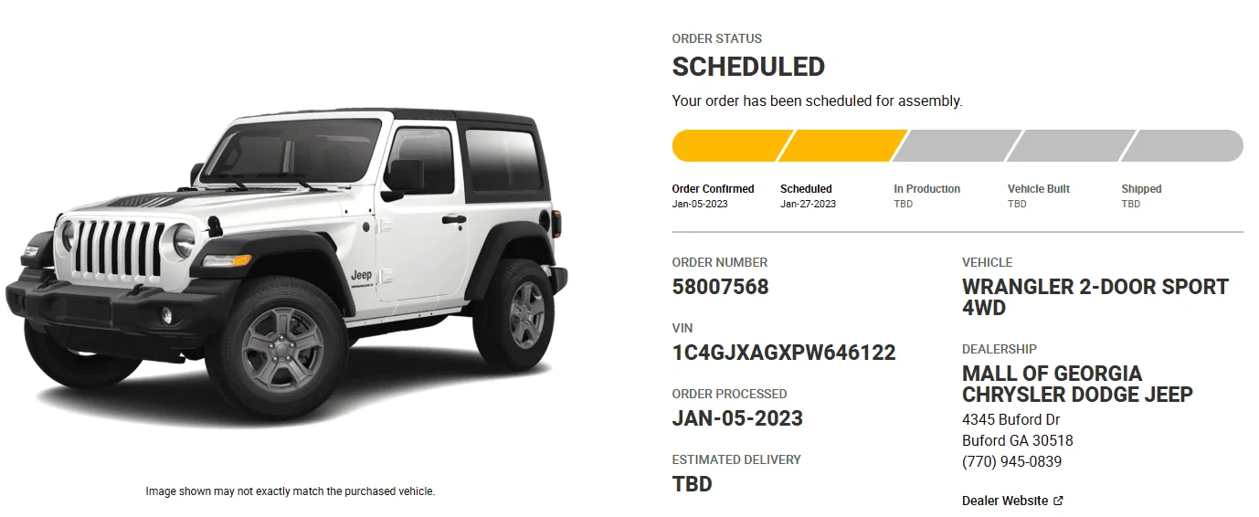 Jeep Wrangler JL Guide: Wrangler Order, Build, Tracking and Delivery Process 1674993567753