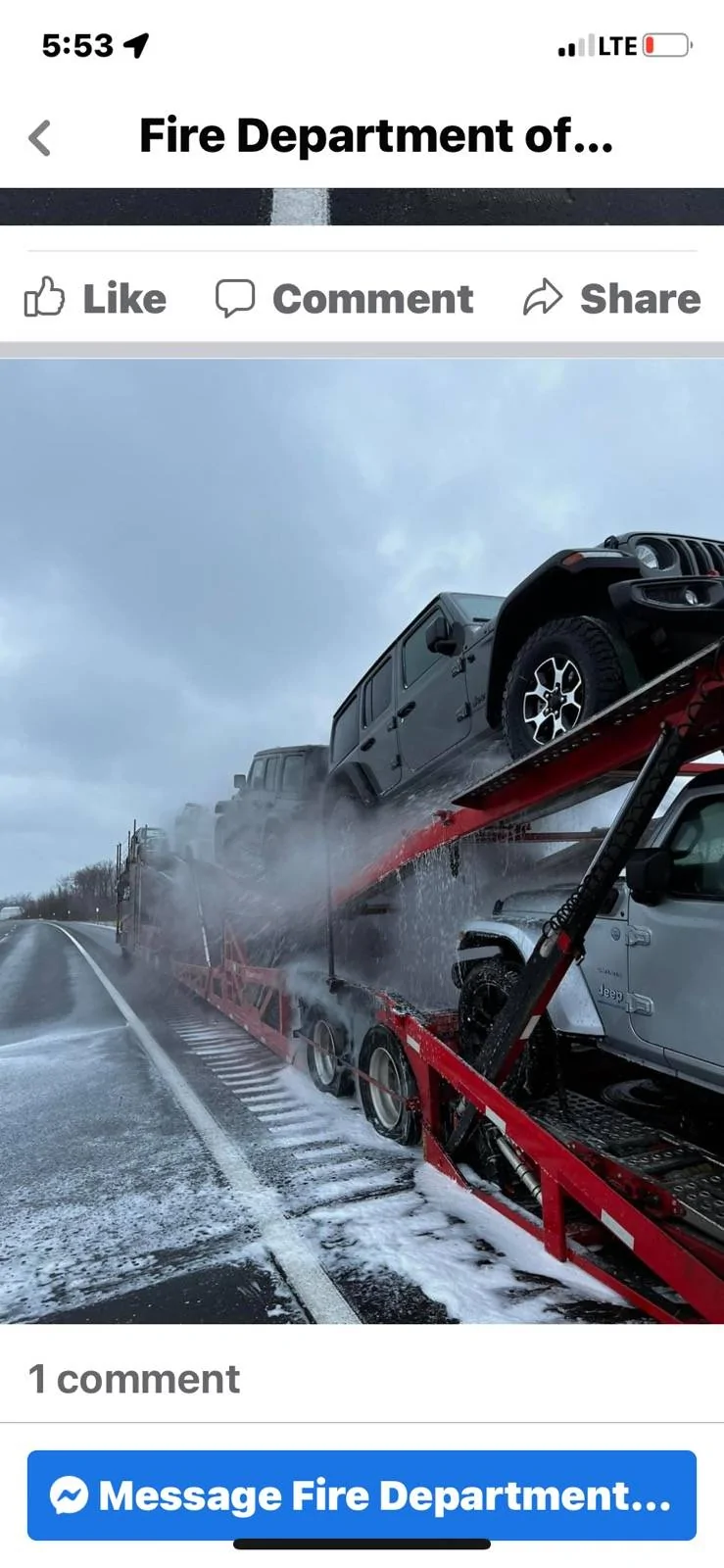 Jeep Wrangler JL Jeep Car Hauler fire IMG_6962