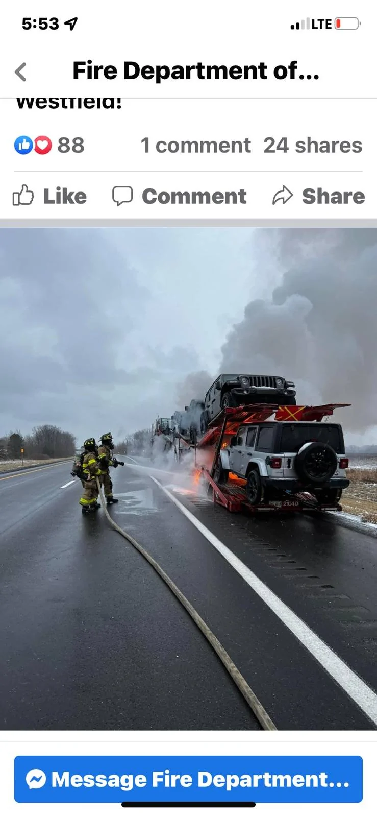 Jeep Wrangler JL Jeep Car Hauler fire IMG_6960
