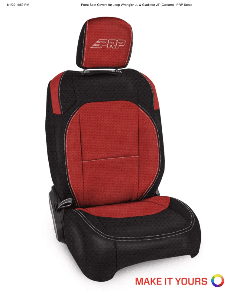 Jeep Wrangler JL PRP Seat Cover Choice 1675547037910