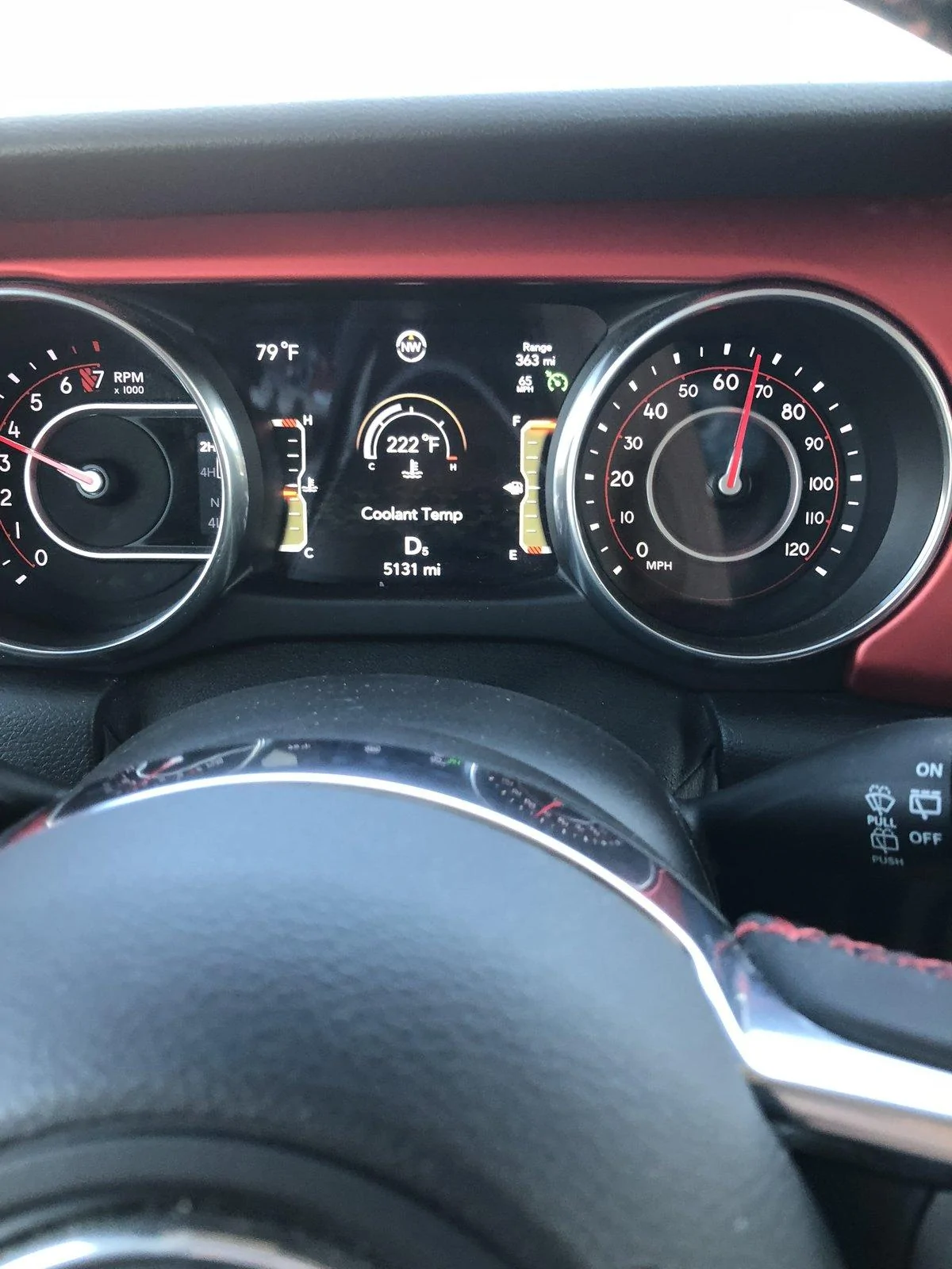 Jeep Wrangler JL Coolant Temperature Gauge Temp shot