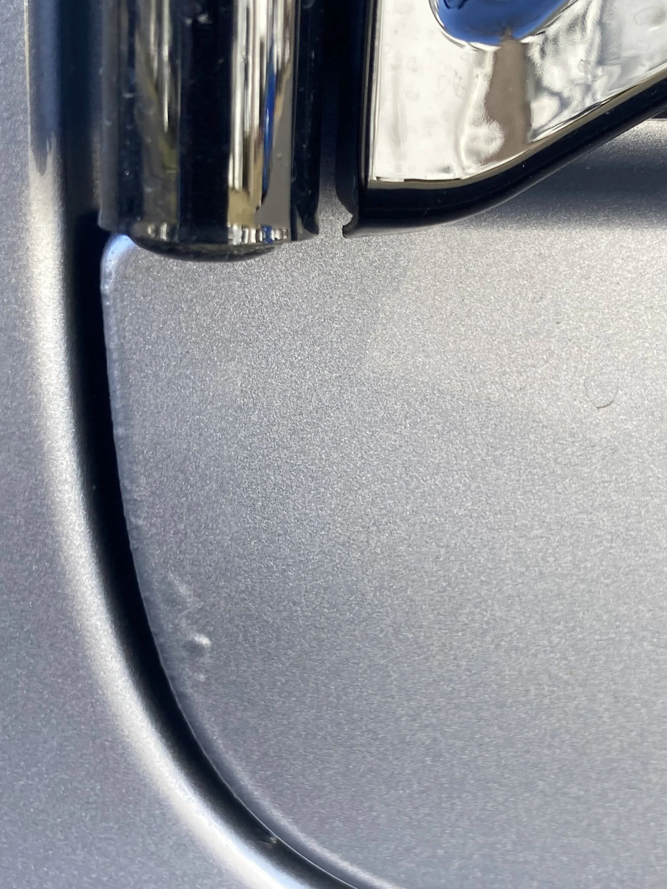 Jeep Wrangler JL Bubbles in Paint at Door Hinges BackDriversideDoor