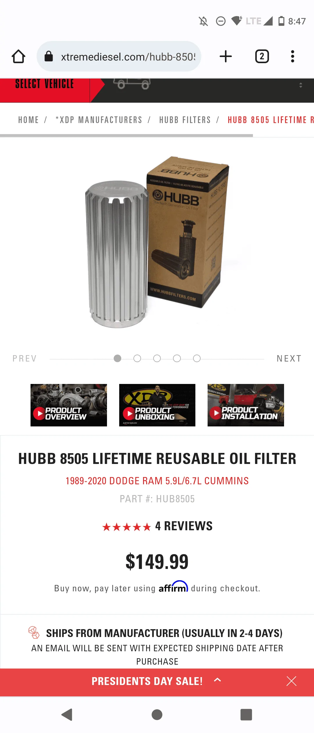 Jeep Wrangler JL MOPAR oil filter vs knockoff Screenshot_20230219-084705