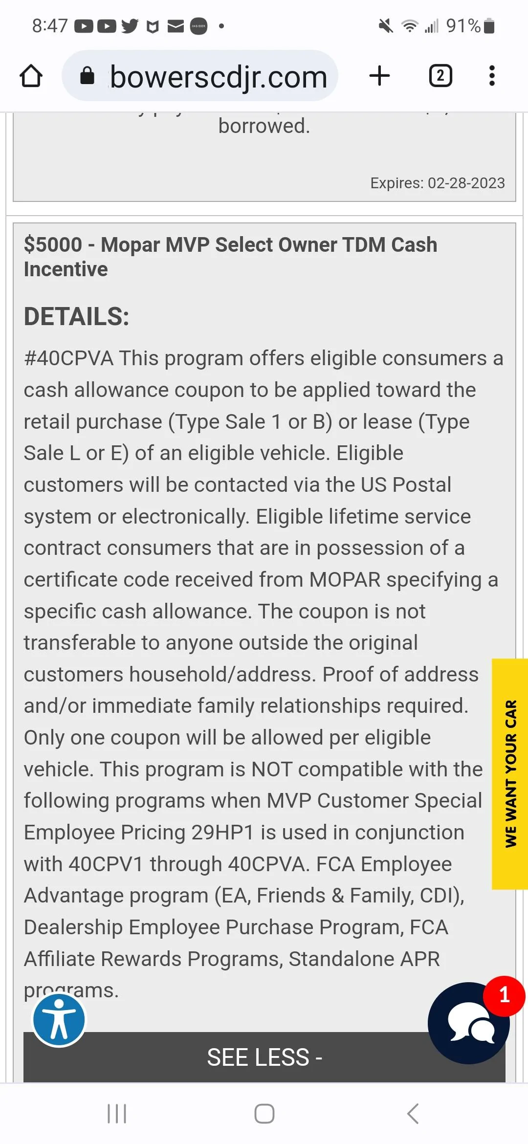 Jeep Wrangler JL New Jeep Incentives vs Below Invoice Screenshot_20230220_084714_Chrom