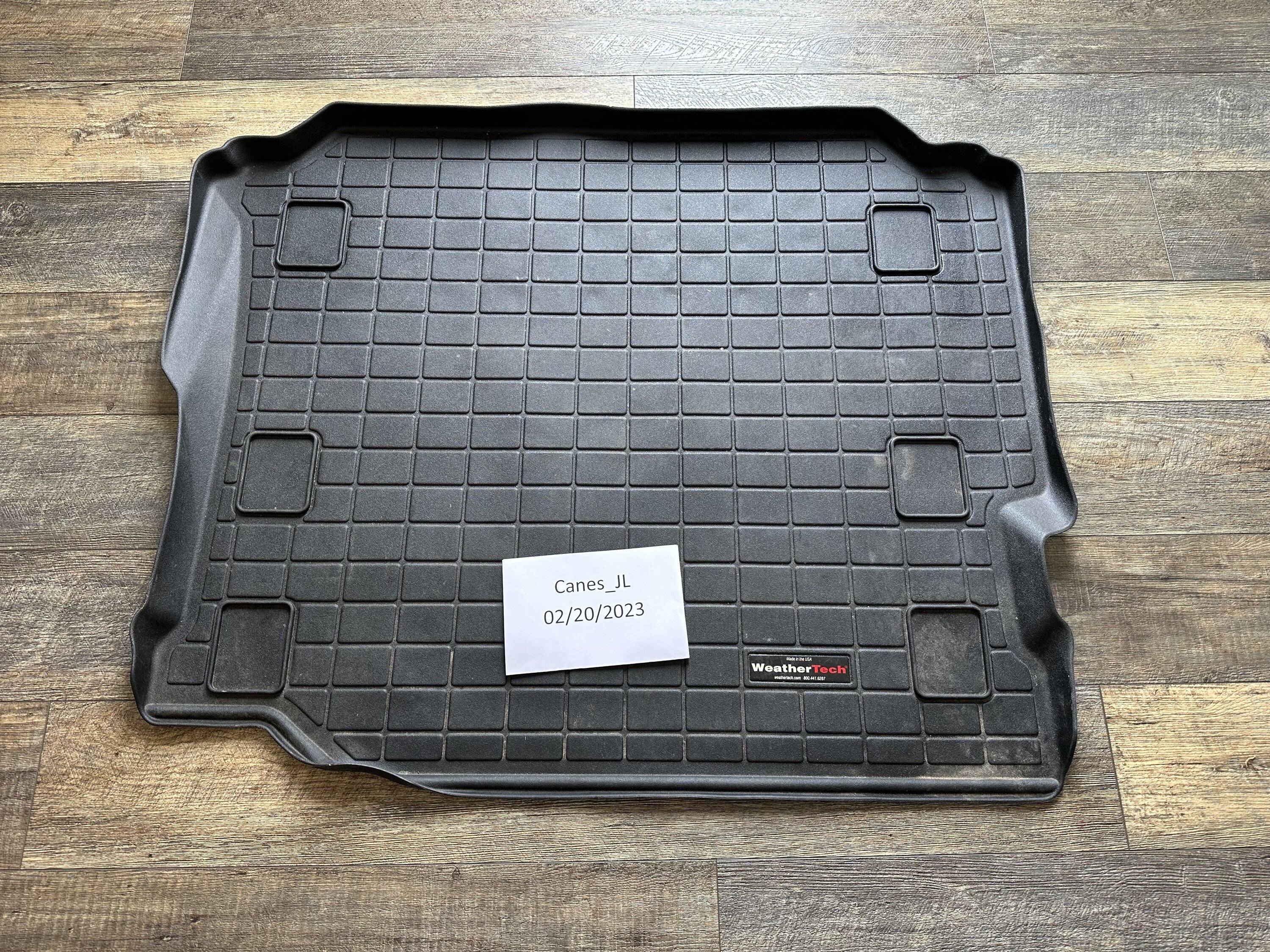 Jeep Wrangler JL WeatherTech Rear Mat - Local Pick Up WT Mat.JPG