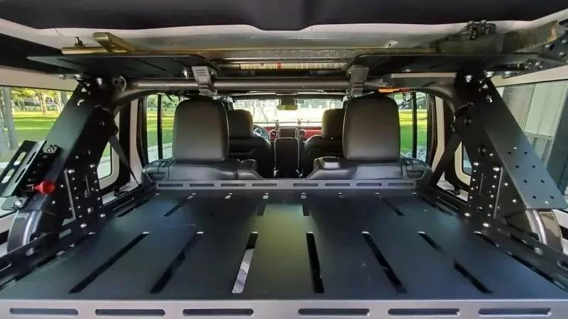 Jeep Wrangler JL Metalcloak interior storage rack TMW Shelves