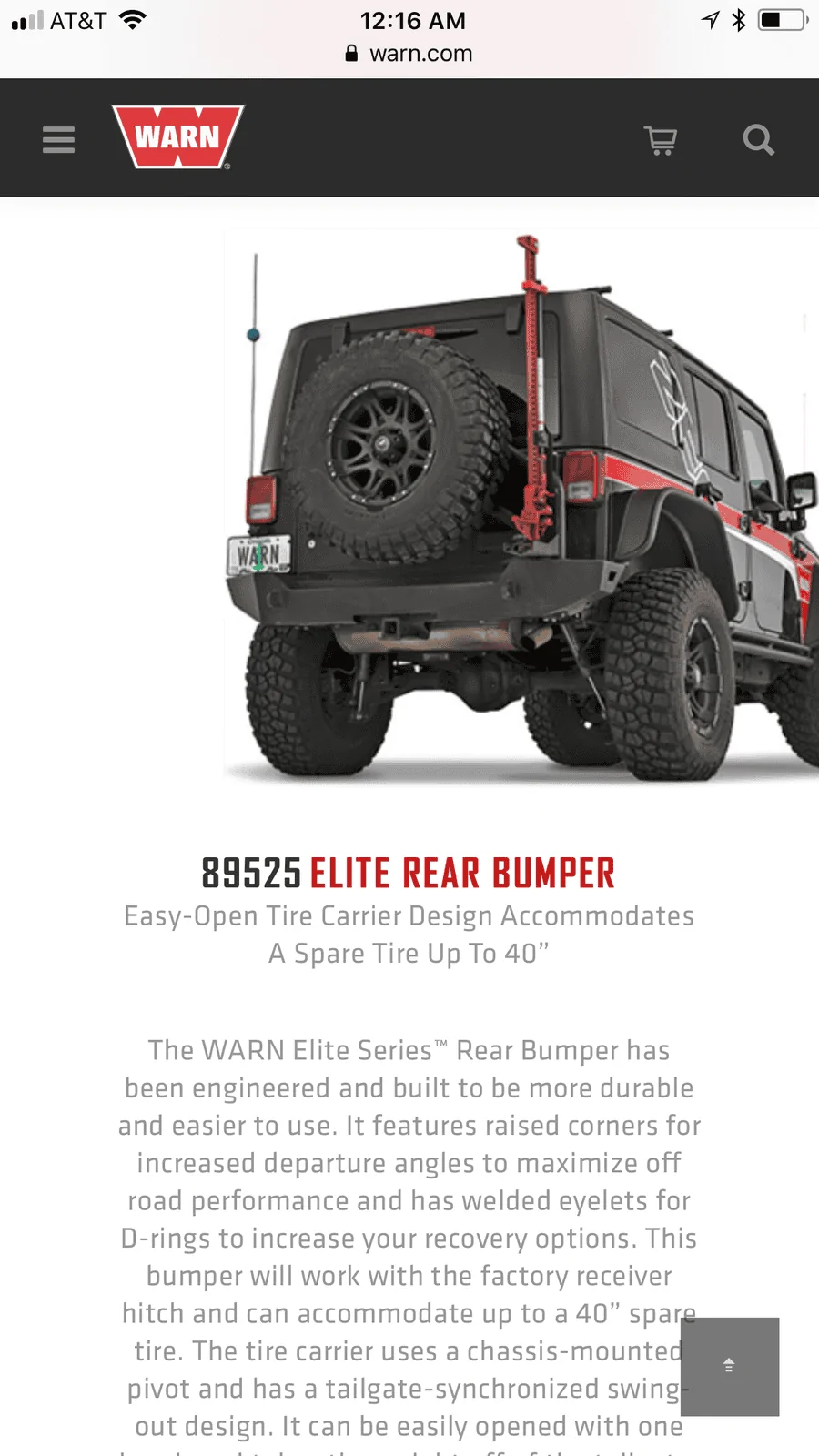 Jeep Wrangler JL Warn rear bumper A010F0AC-71D0-4752-ABA7-3DF5B2691D48