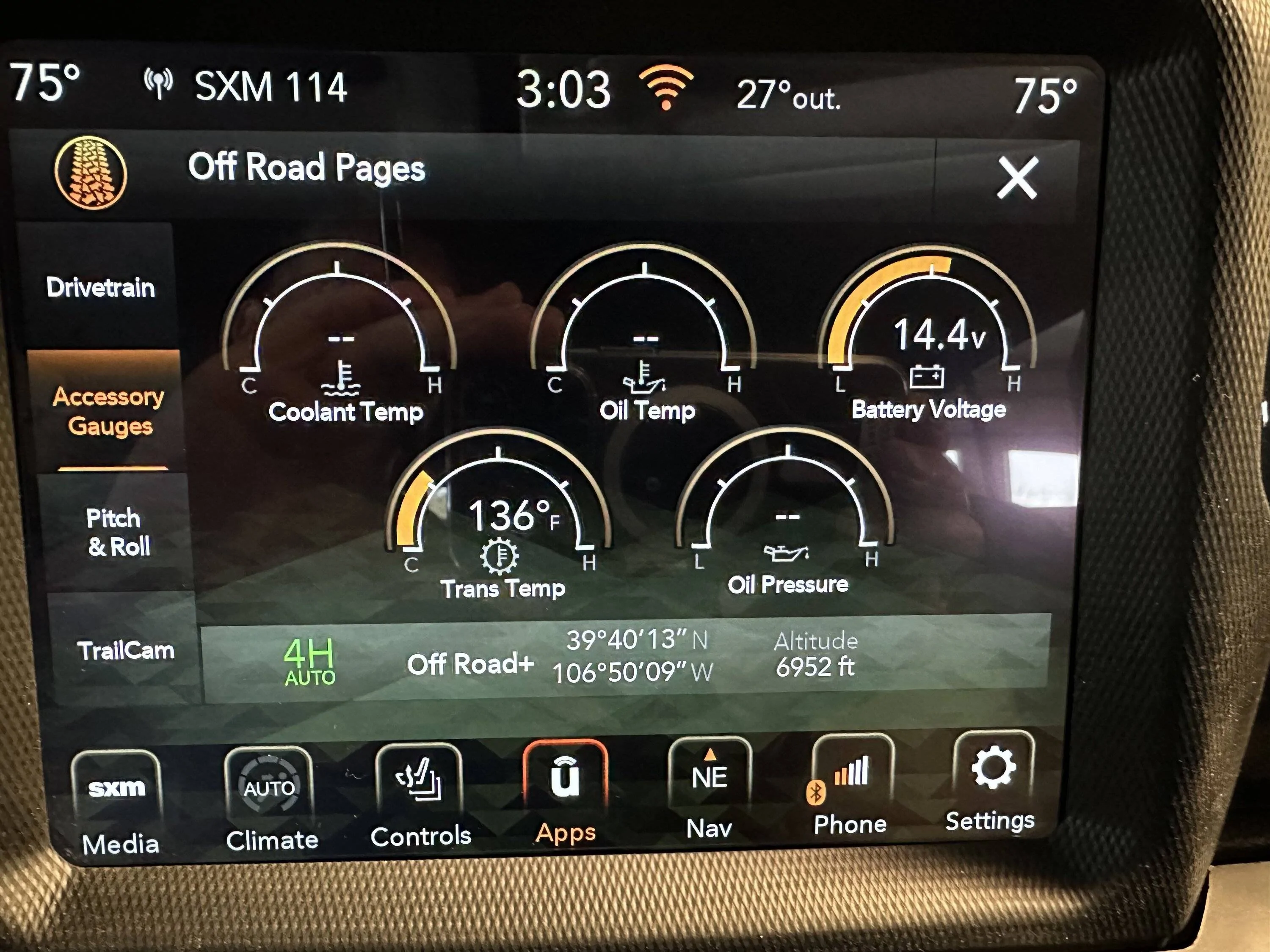 Jeep Wrangler JL Off Road Pages not displaying Engine Readings -- Jeep 1