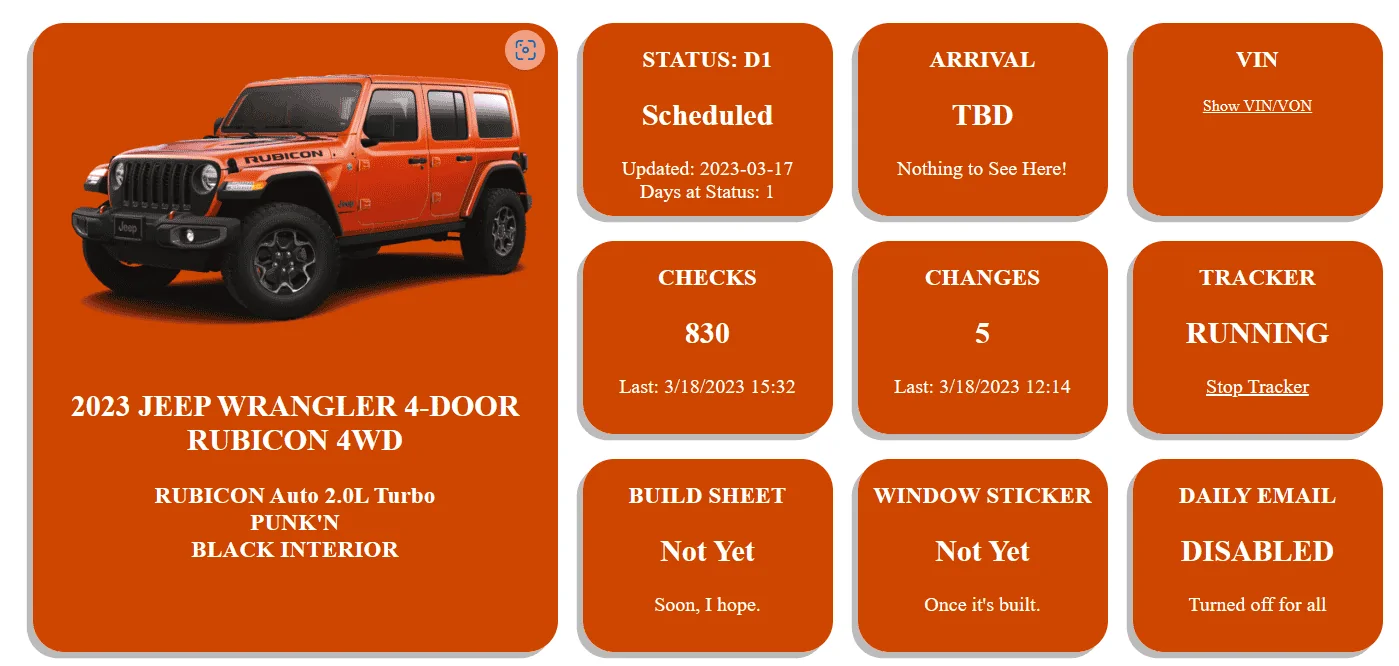 Jeep Wrangler JL 2023 Orders - Check in here Wrangler Status Scheduled