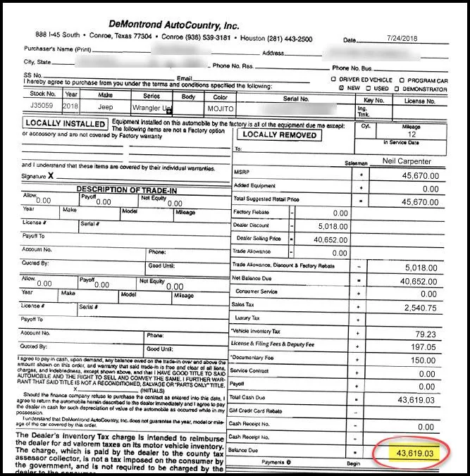 Jeep Wrangler JL DeMontrond Conroe, TX (6% below invoice) Demontrond_PurchaseOrder