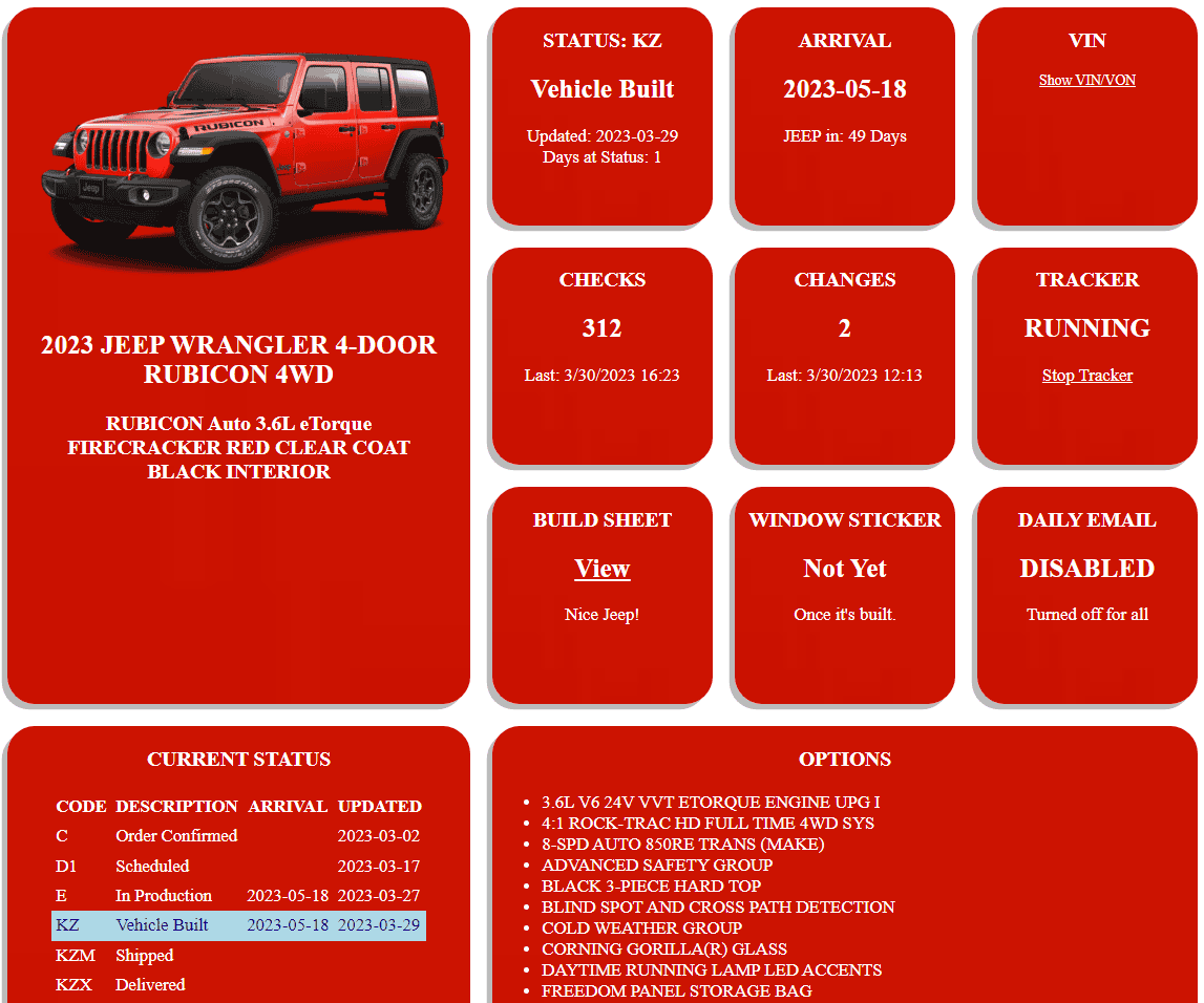 Jeep Wrangler JL 2023 Orders - Check in here JLU 20230330