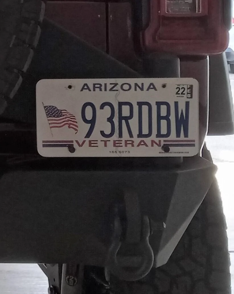 Jeep Wrangler JL Lets see those personalized plates!!! Vet Plat