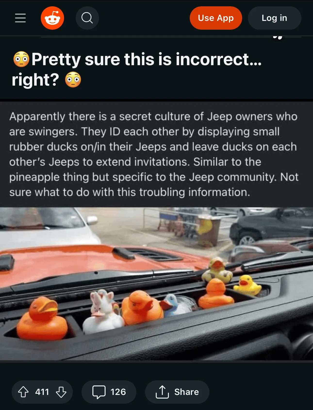 Jeep Wrangler JL ?  Reddit thinks ducking is for swingers 1680872376419