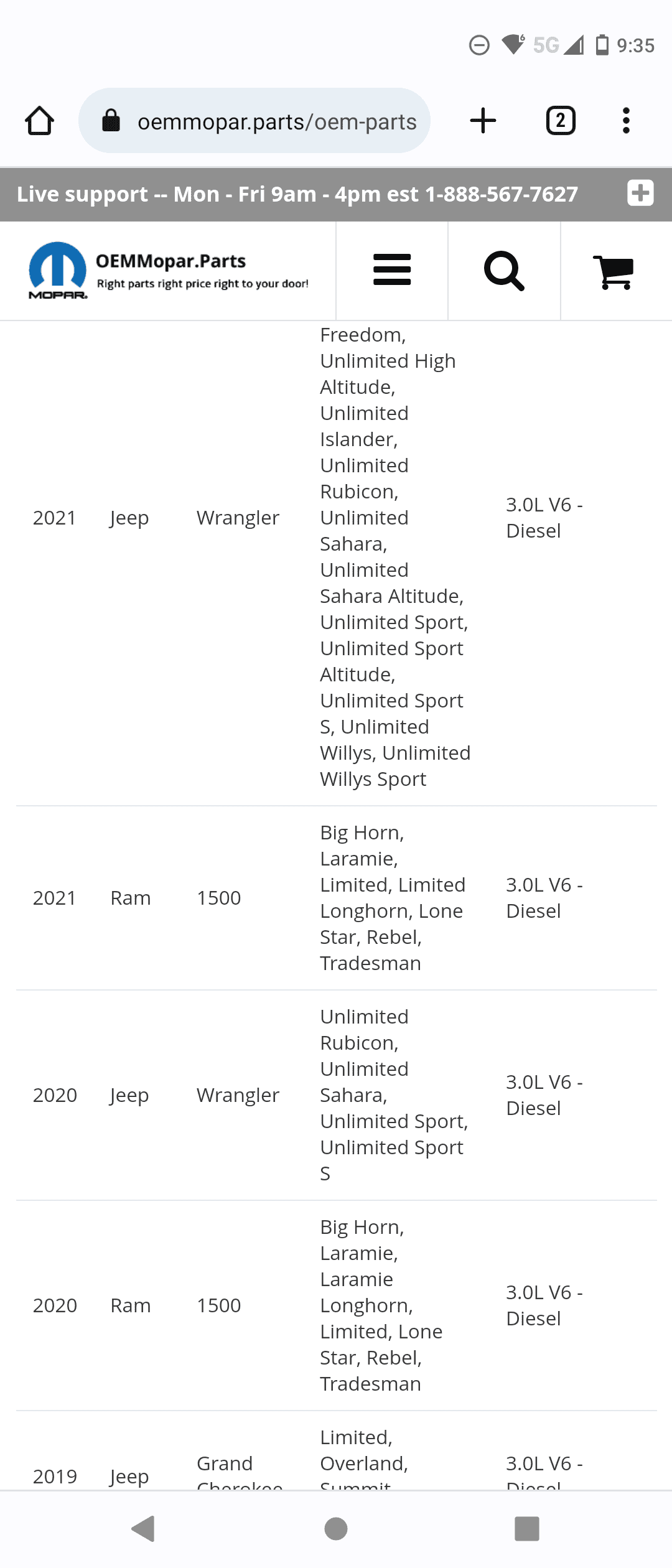 Jeep Wrangler JL EGR Sizes Screenshot_20230412-213532