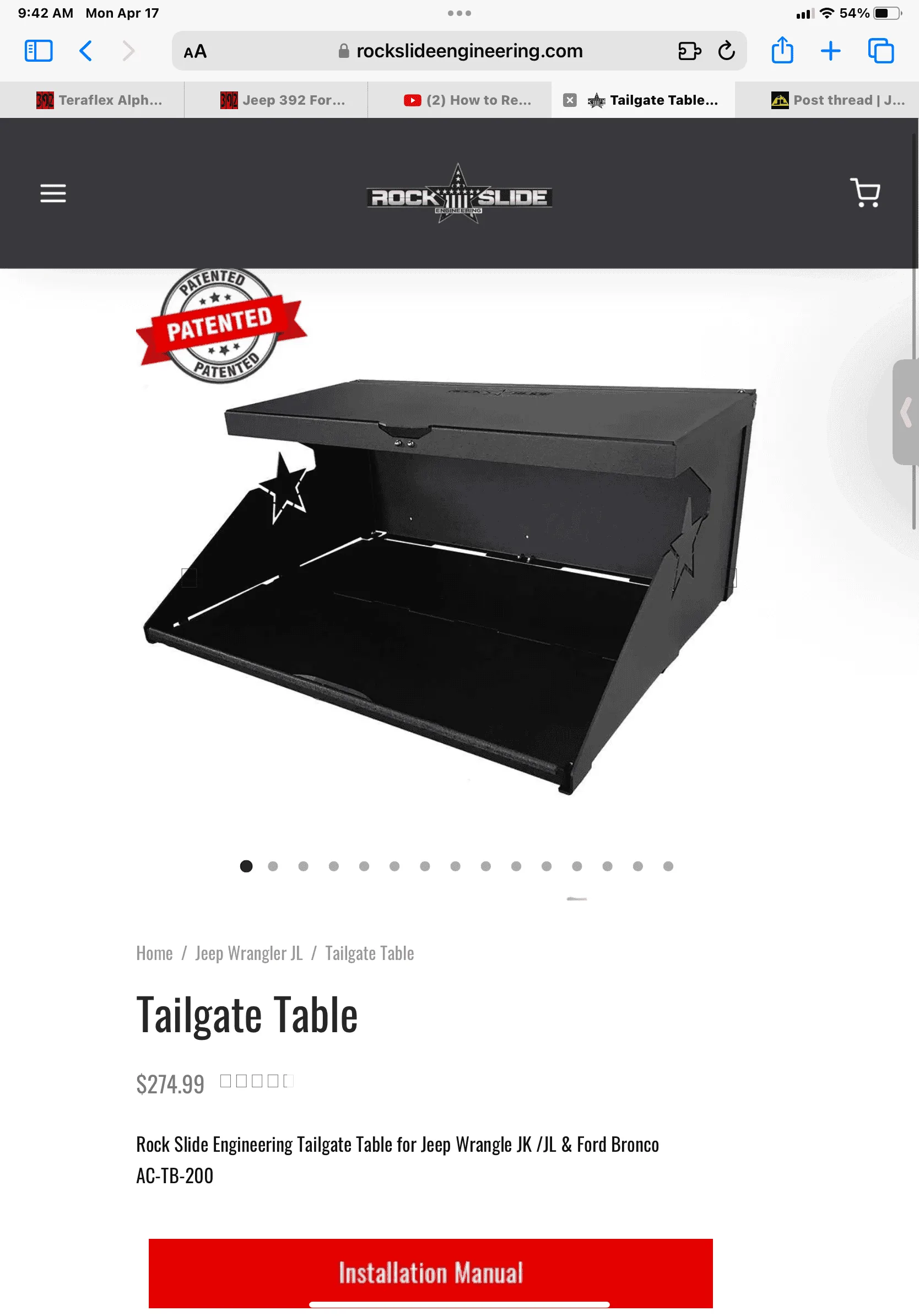 Jeep Wrangler JL RSE tailgate table EE1121EE-D53F-4174-91DD-F7B6052F7285