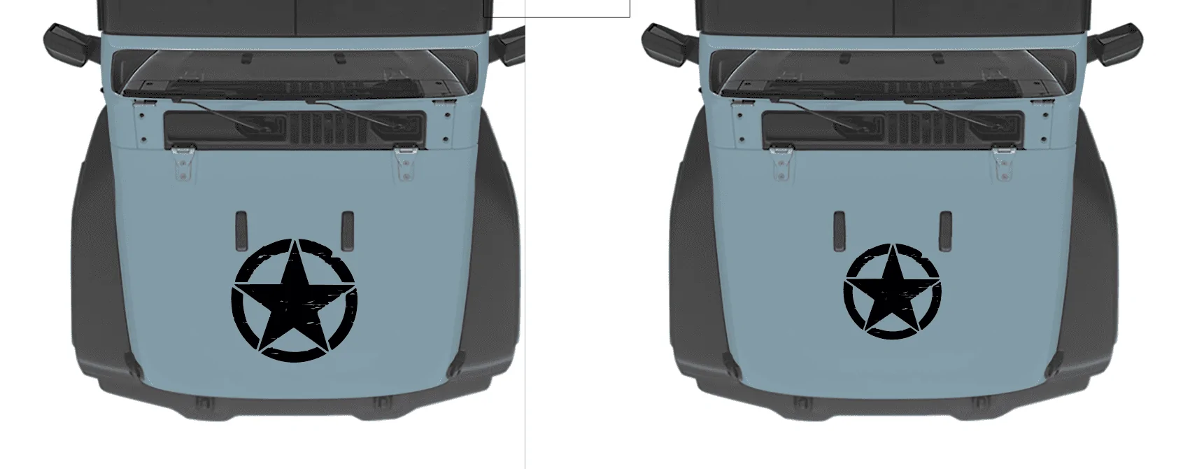 Jeep Wrangler JL Hood Star Decals 1681757185795