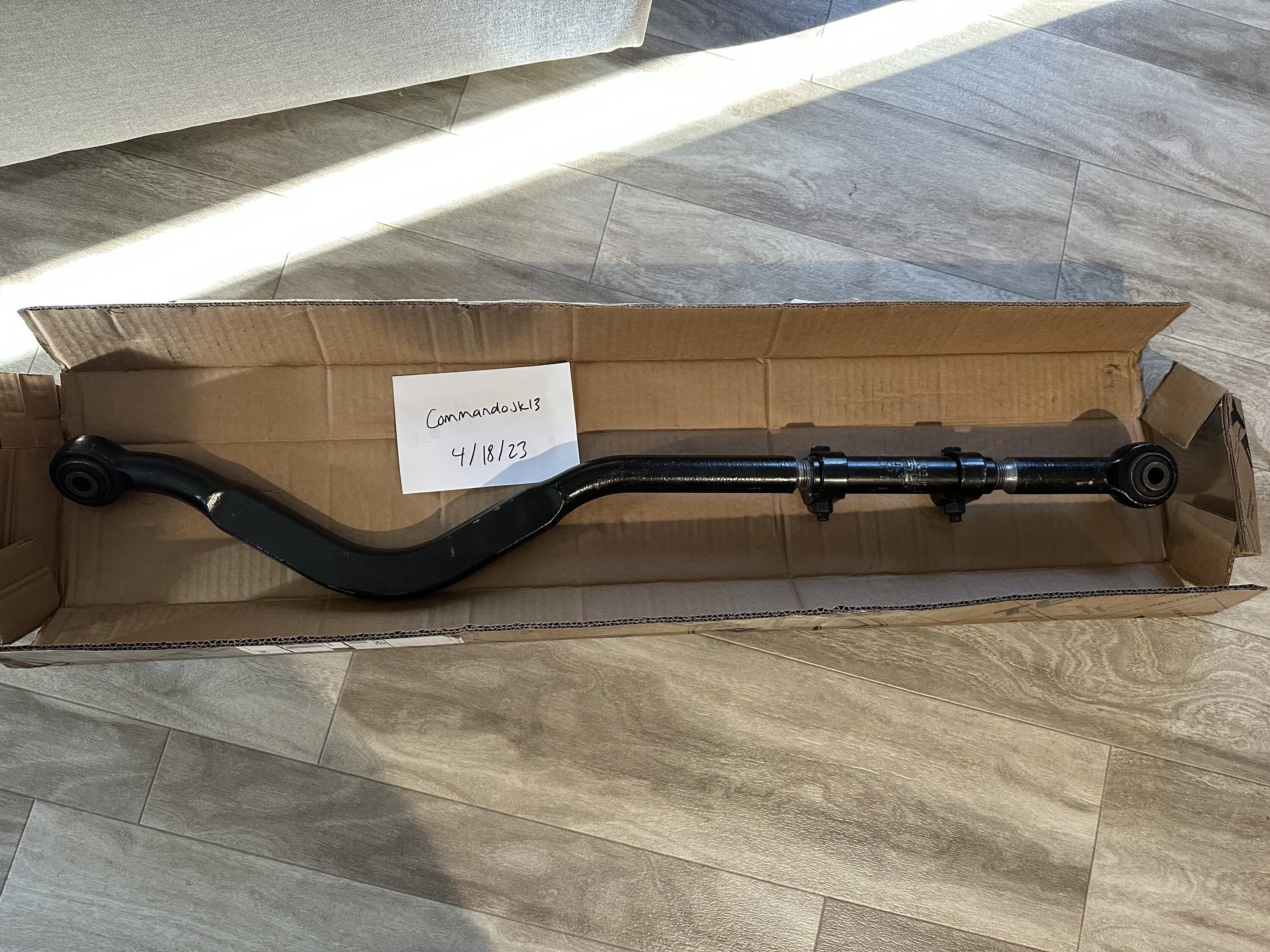 Jeep Wrangler JL Rough country adjustable track bar IMG_3825