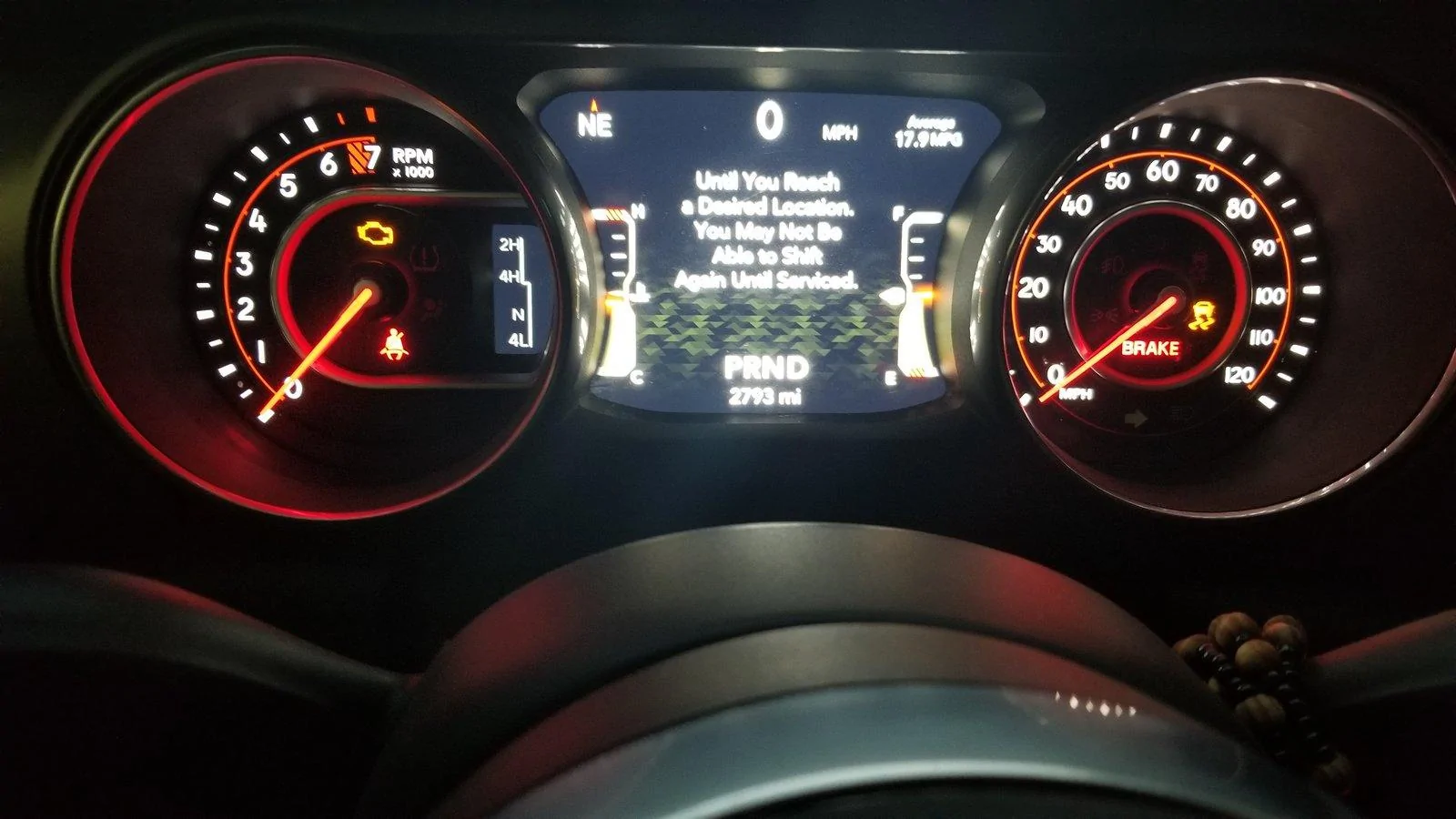 Jeep Wrangler JL JLUR 3.6 Automatic Shift Issues 20180807_195521