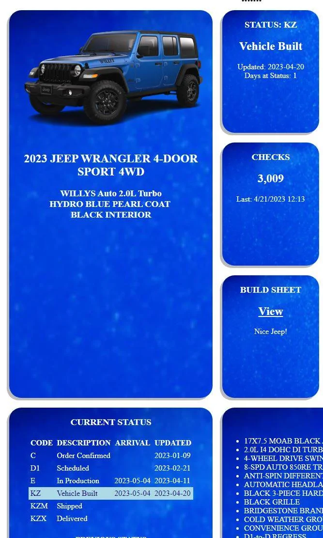 Jeep Wrangler JL 2023 Orders - Check in here JeepBuilt