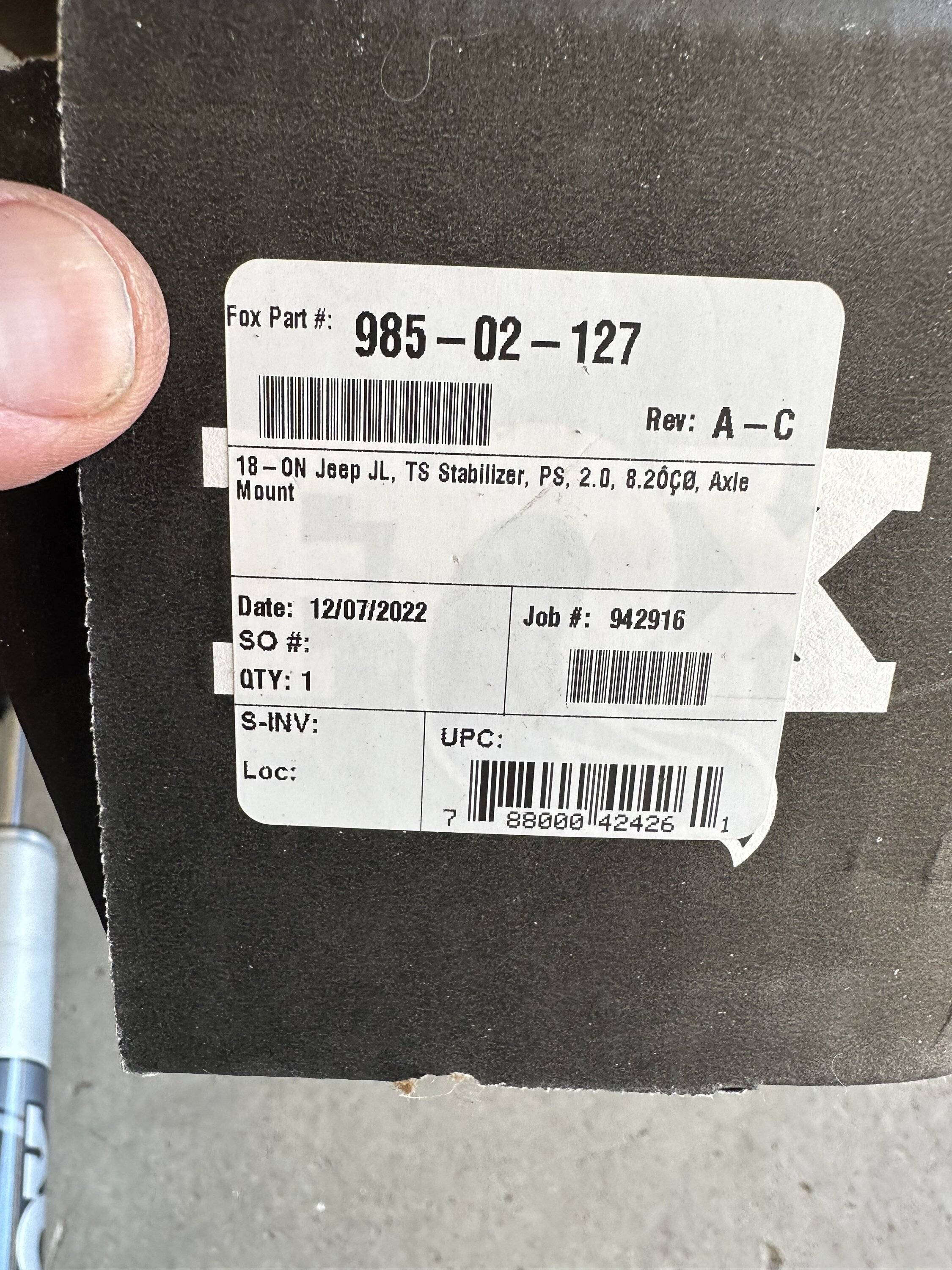 Jeep Wrangler JL Fox performance 2.0 TS steering stabilizer IMG_1795