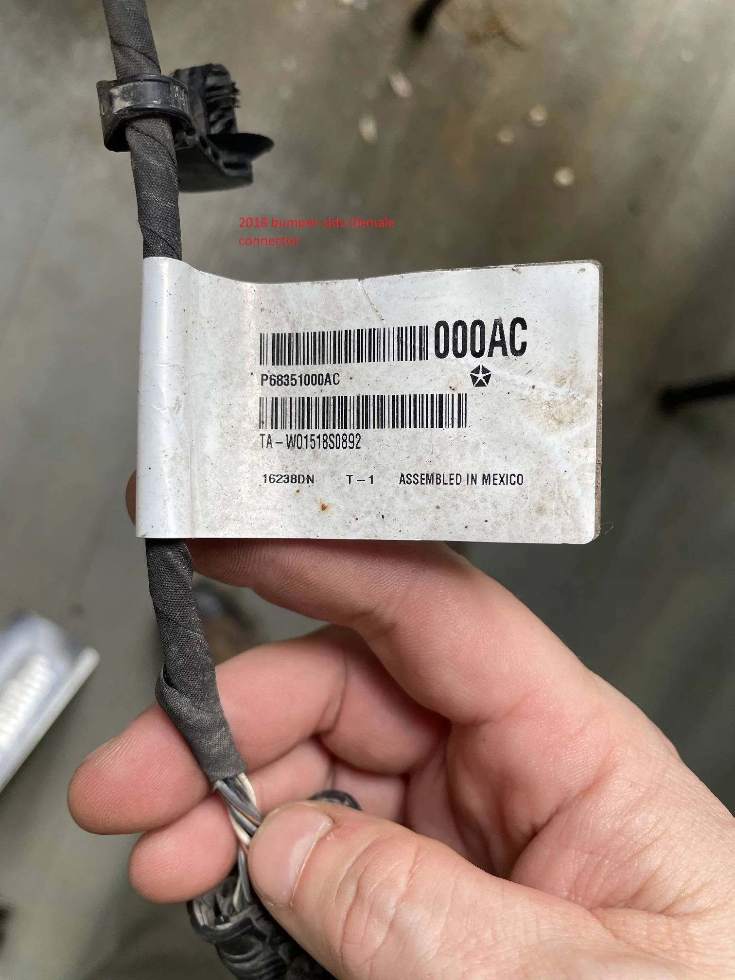 Jeep Wrangler JL Park Sense connectors different between model years? Image (2)