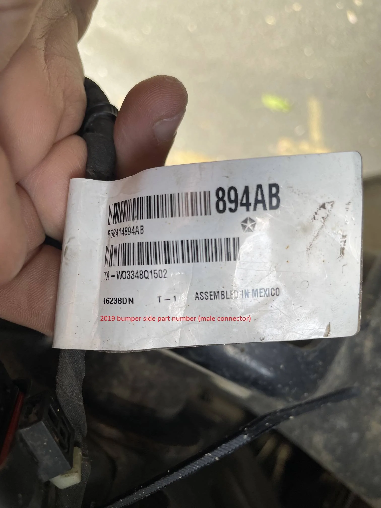 Jeep Wrangler JL Park Sense connectors different between model years? Imag