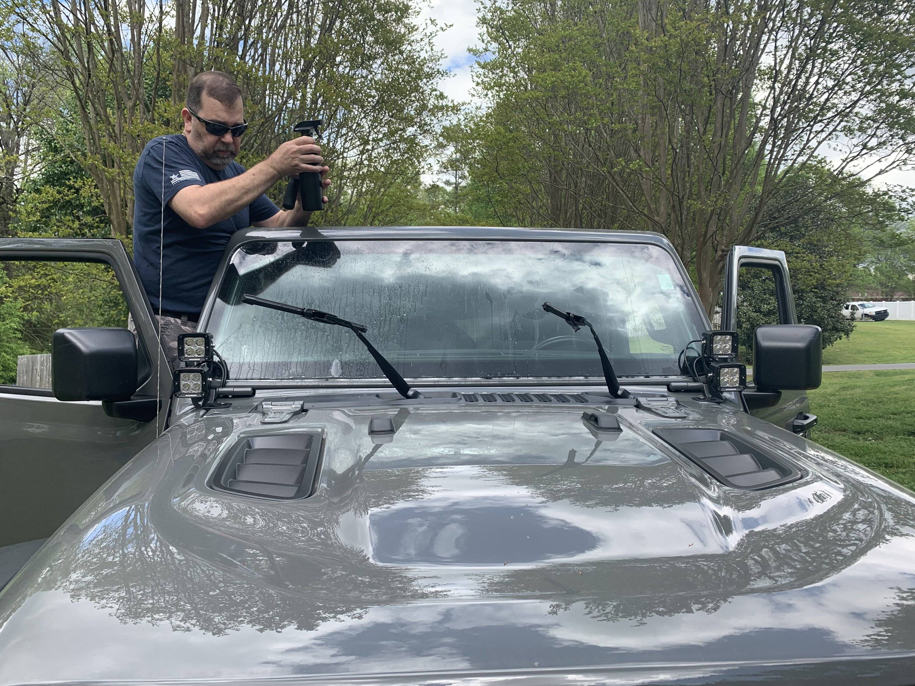 Jeep Wrangler JL Exoshield windshield protection film installed 964A12AB-01BF-4C89-9FE8-5D83FC8182A2