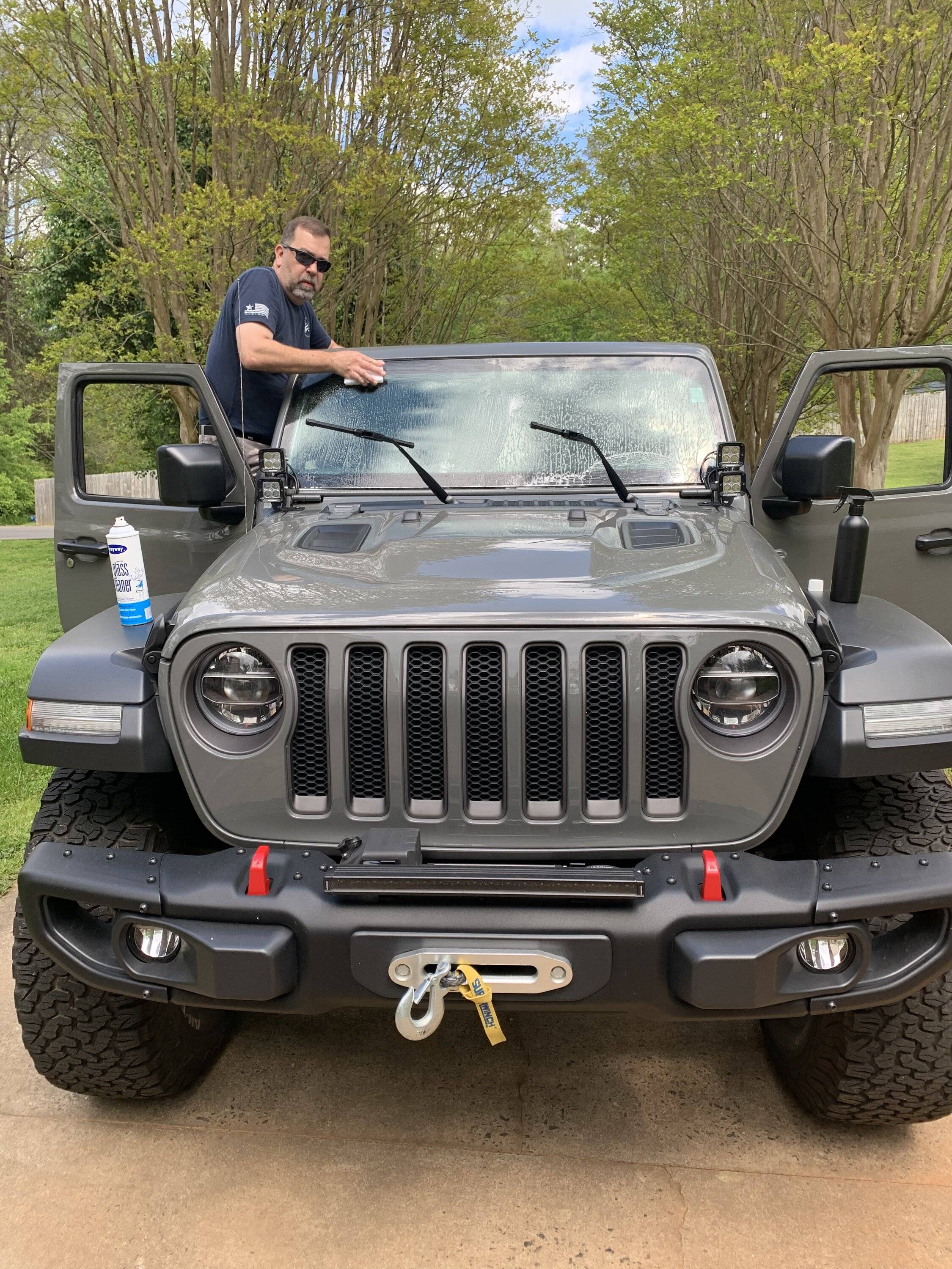 Jeep Wrangler JL Exoshield windshield protection film installed DFC4B3EF-15A1-4A6F-8CAE-D59A7C601976