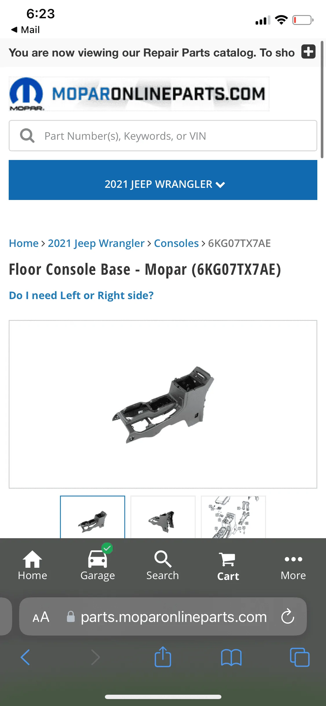Jeep Wrangler JL OEM Part Number 83DB8491-43A3-4610-8DA8-E9B02BDC9205