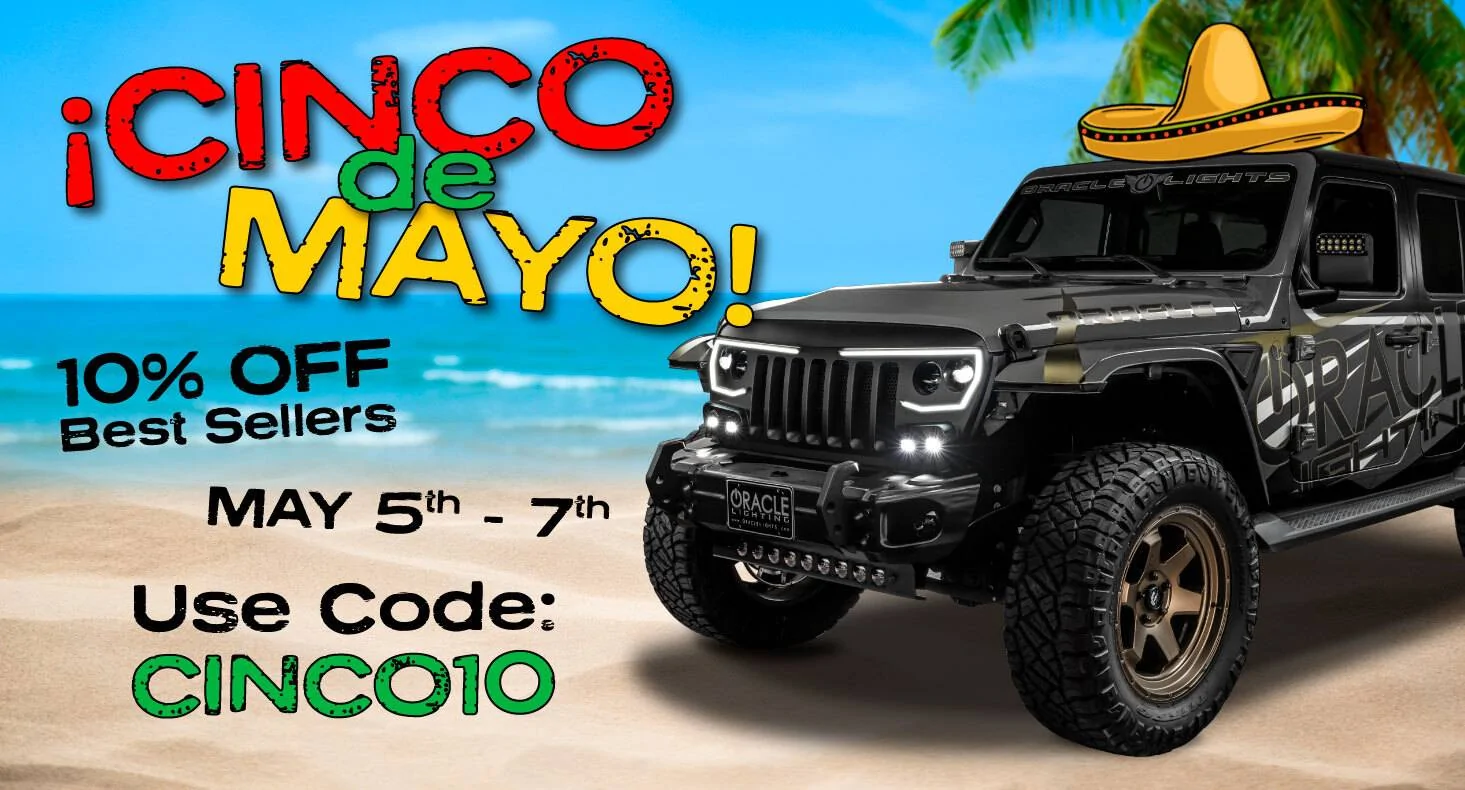 Jeep Wrangler JL ORACLE LIGHTING: ? USE CODE CINCO10 ? cincodemayo-promo-JL