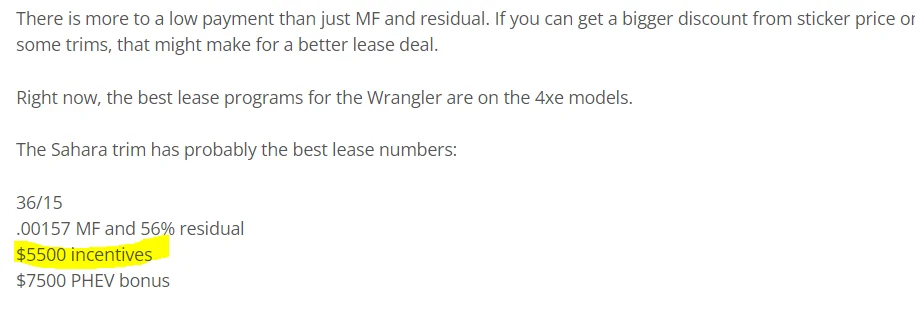 Jeep Wrangler JL 4xe lease and residual 1683389311056