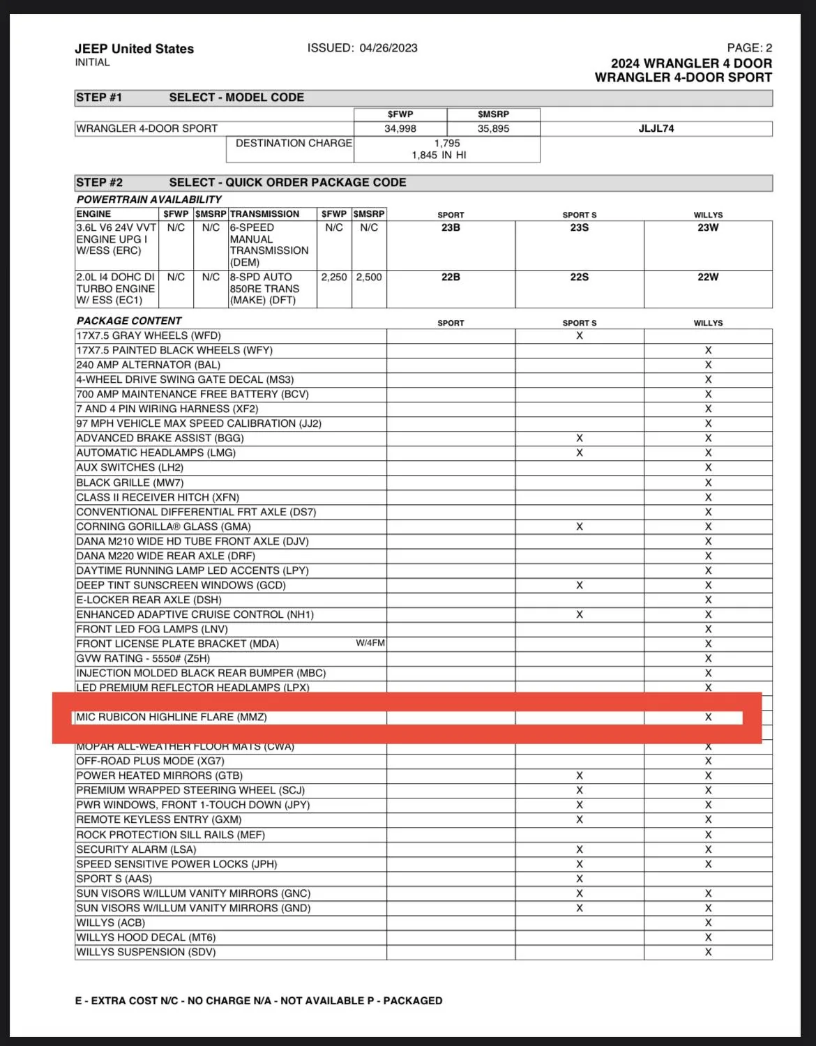 Jeep Wrangler JL Latest 2024 Jeep Wrangler Order Guide & Pricing List (JL/JLU) - Updated Monthly IMG_1248