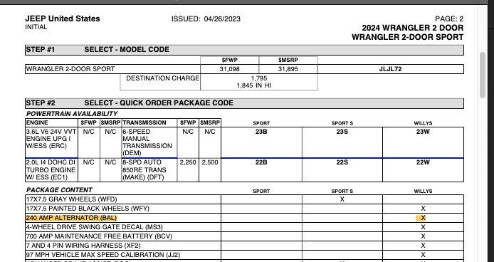 Jeep Wrangler JL Latest 2024 Jeep Wrangler Order Guide & Pricing List (JL/JLU) - Updated Monthly Screen Shot 2023-05-12 at 11.58.49 AM