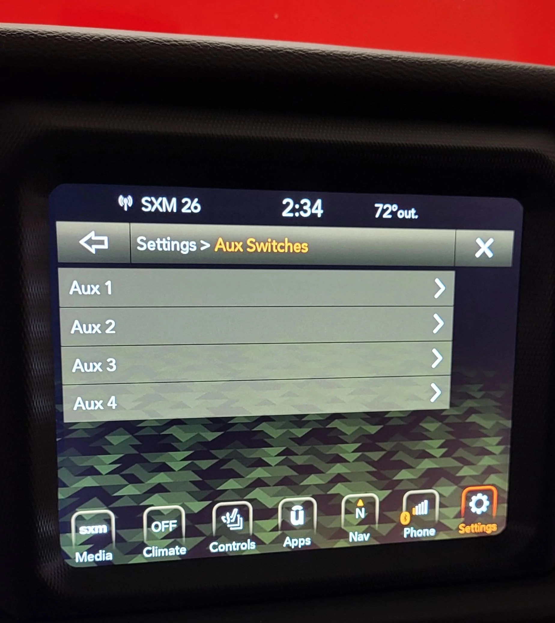 Jeep Wrangler JL Where are AUX Switch settings? 20230517_143443