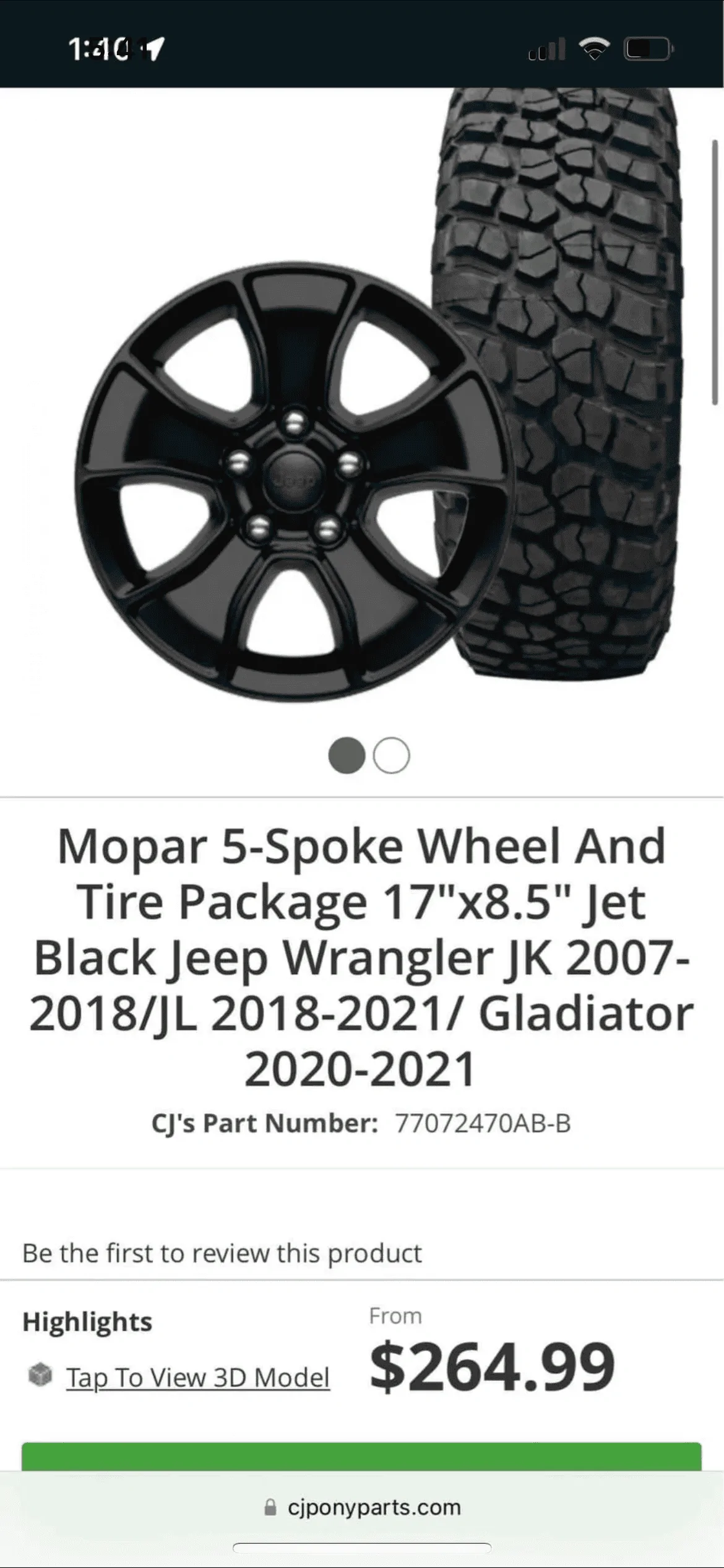 Jeep Wrangler JL Mopar Wheel $500 3EE965AC-0917-4C13-9D19-48C4401485BD