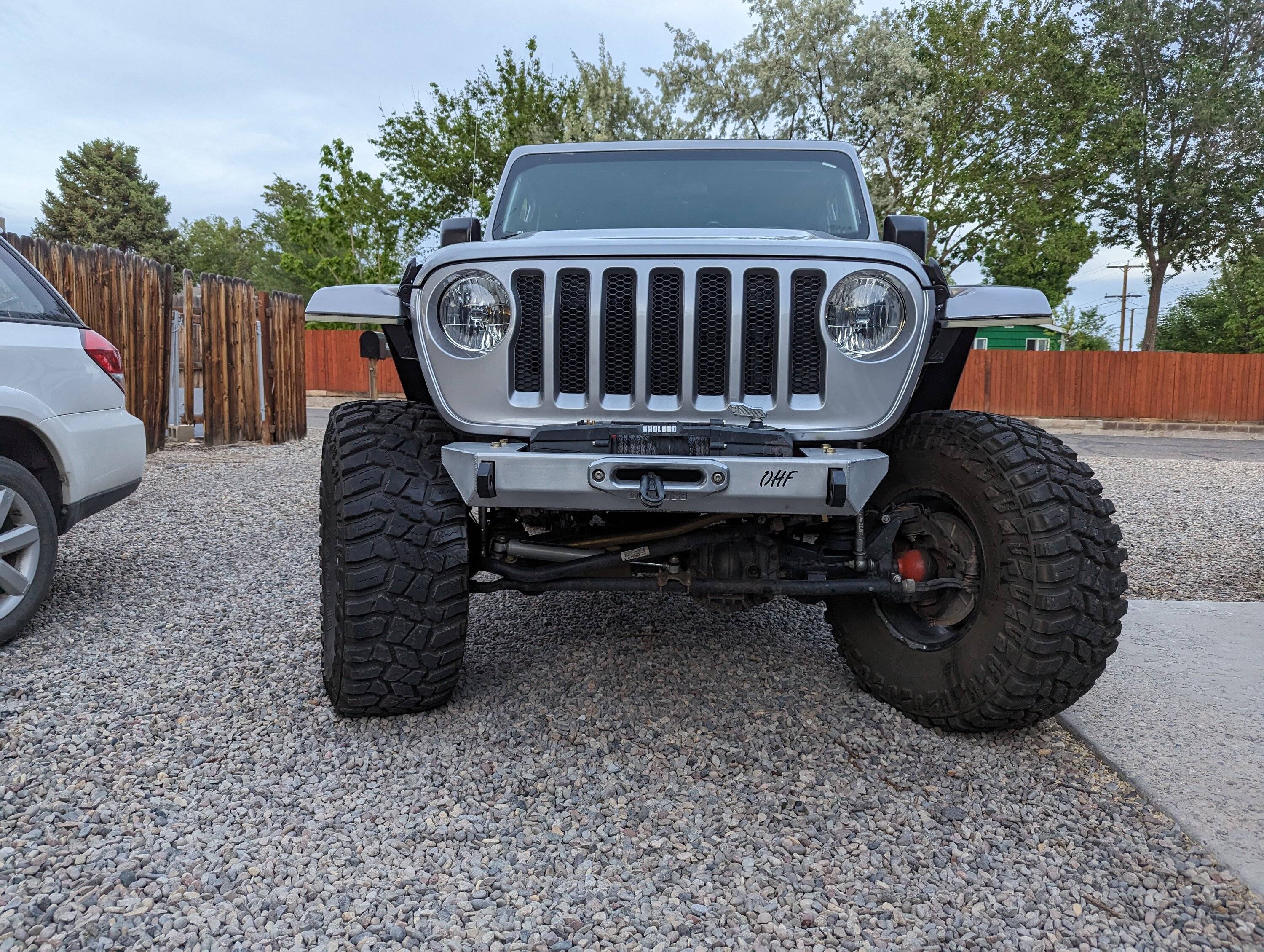 Jeep Wrangler JL OuttaHandFab Elite bumper installed. PXL_20230523_022458918