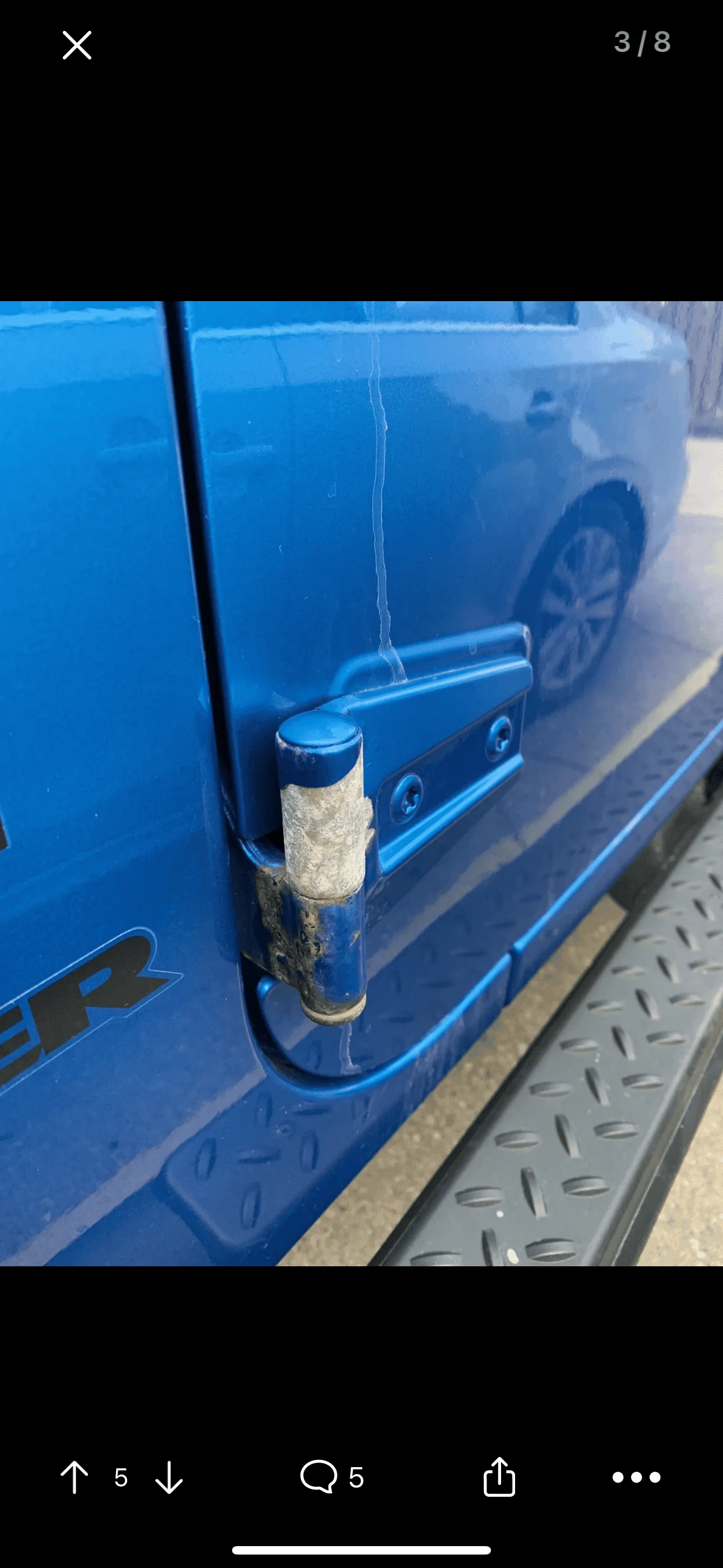 Jeep Wrangler JL Getting hinge corrosion resolved IMG_3774