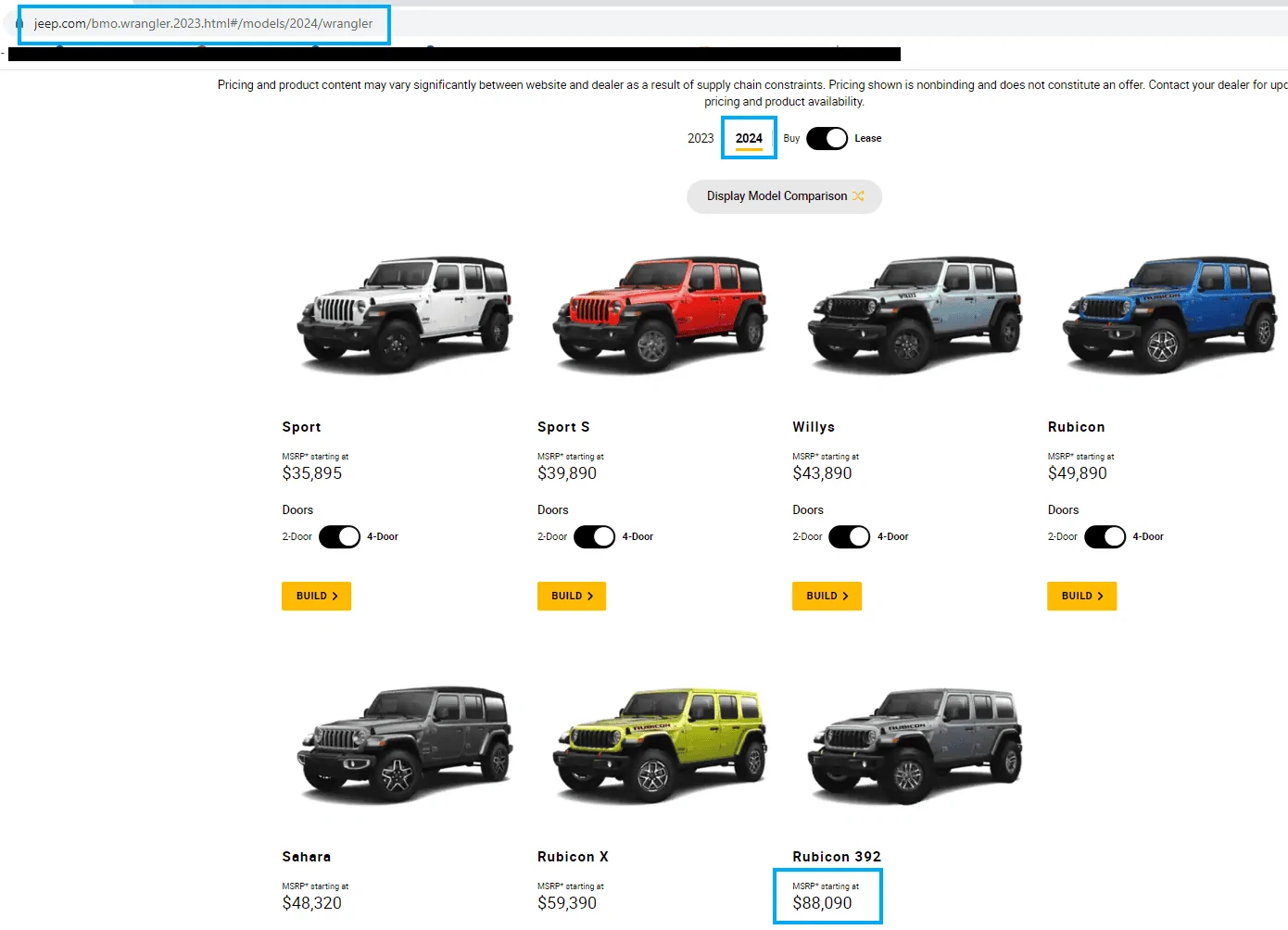 Jeep Wrangler JL 2024 Wrangler Build & Price Configurator Now Live on the Jeep Website! 1686056001505