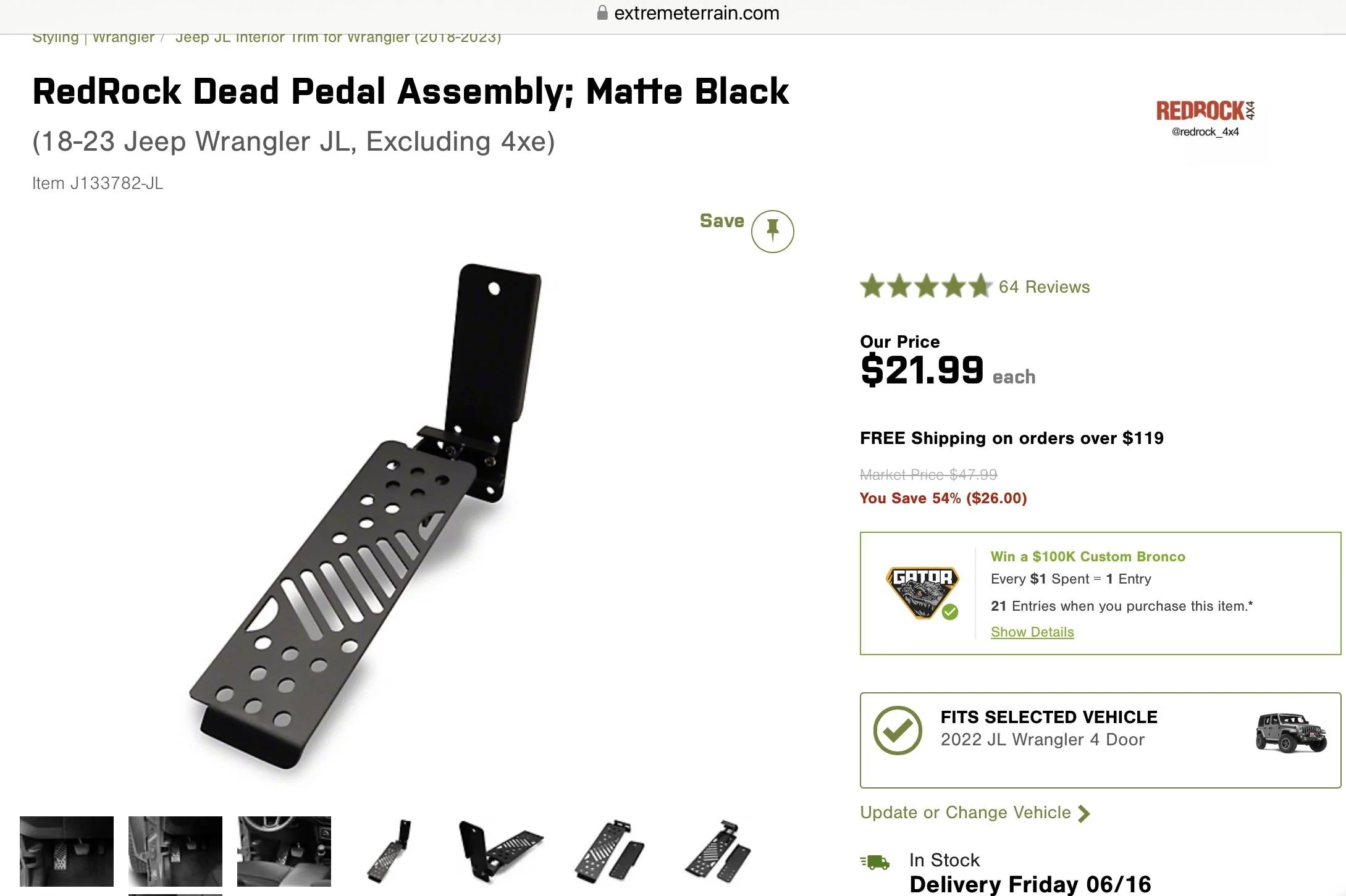 Jeep Wrangler JL Redock Dead Pedal IMG_4323