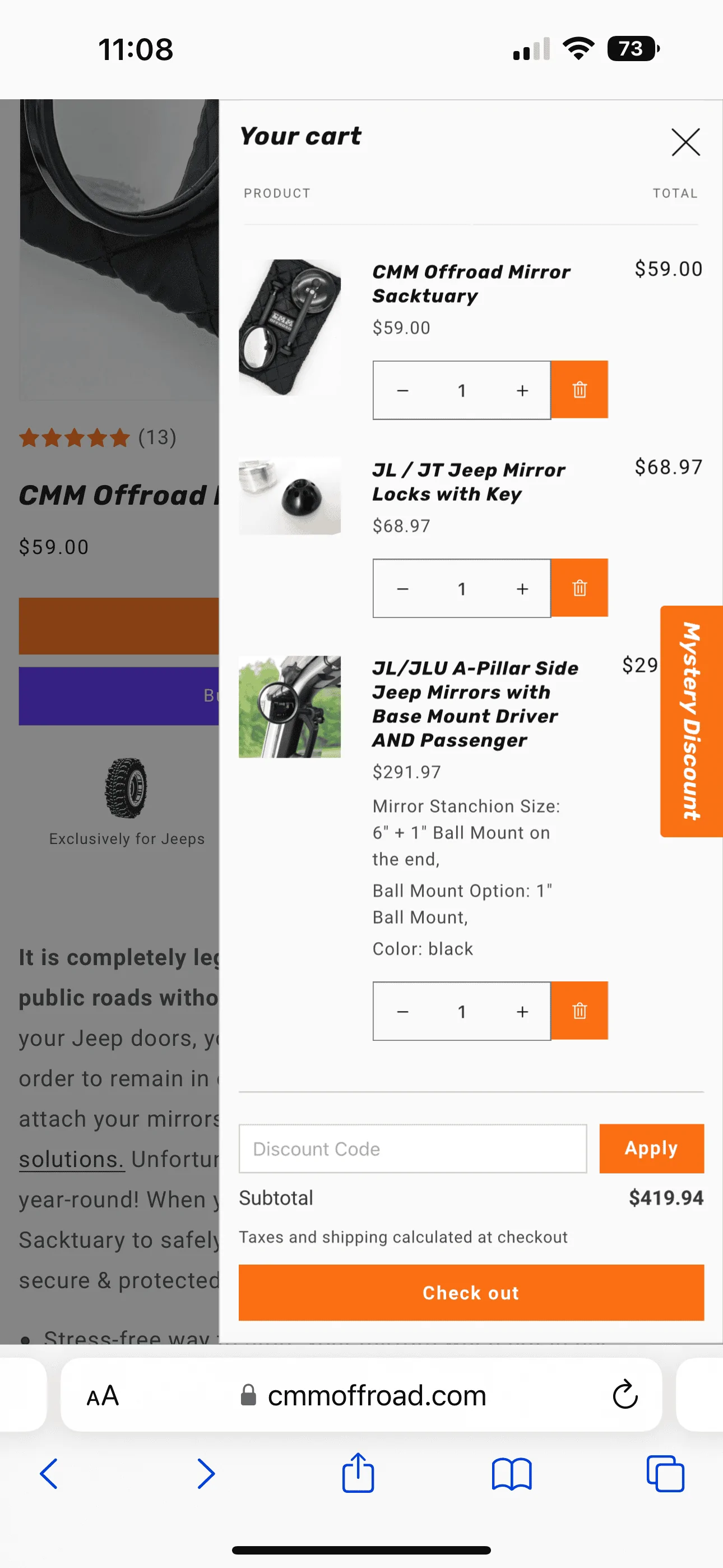Jeep Wrangler JL Cmm door off mirrors with case and locks FEFD25D8-0E4F-47DC-95ED-9A56ACDAA0F7