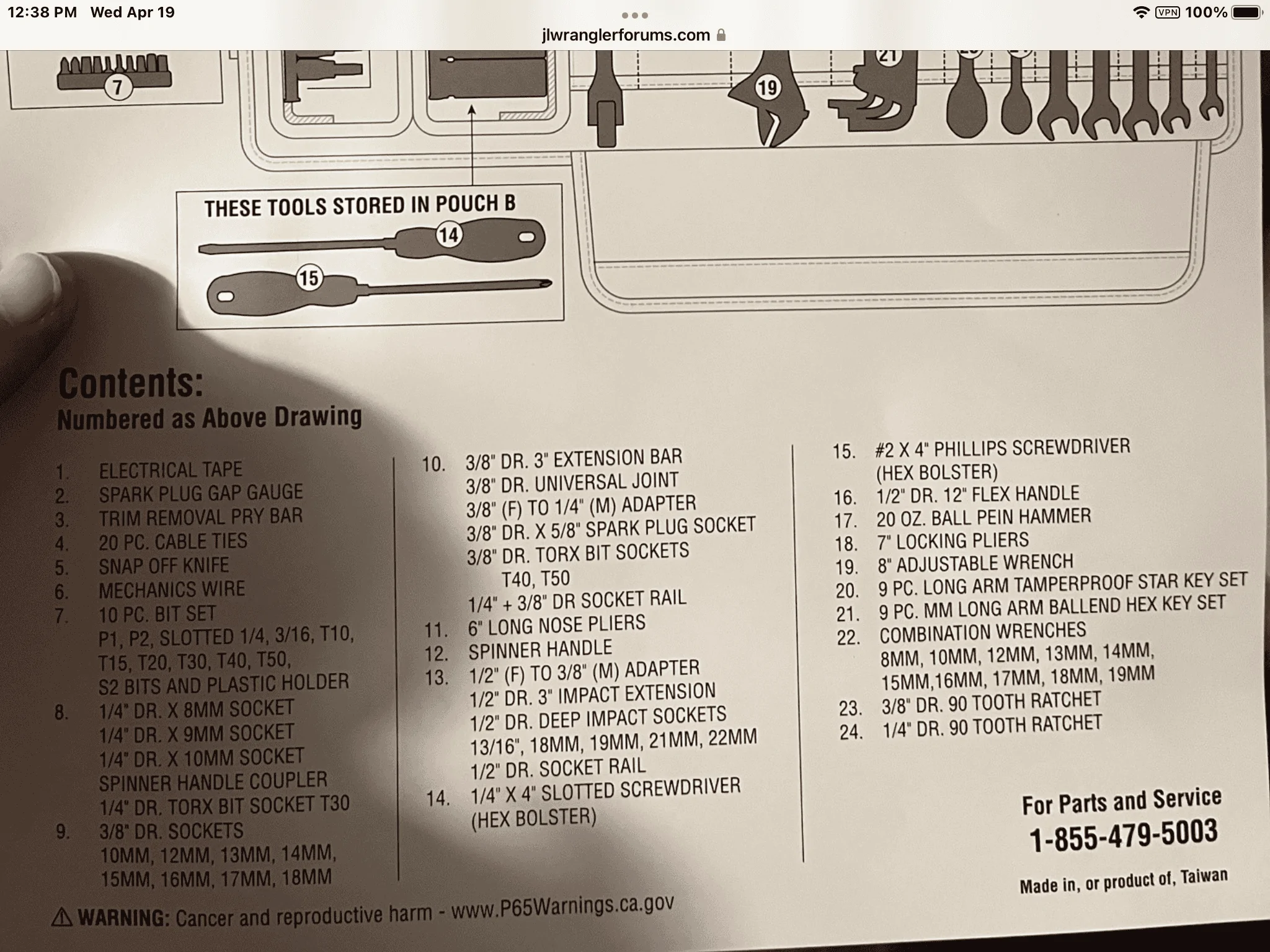 Jeep Wrangler JL 20th Anniversary Tool Kit IMG_2079