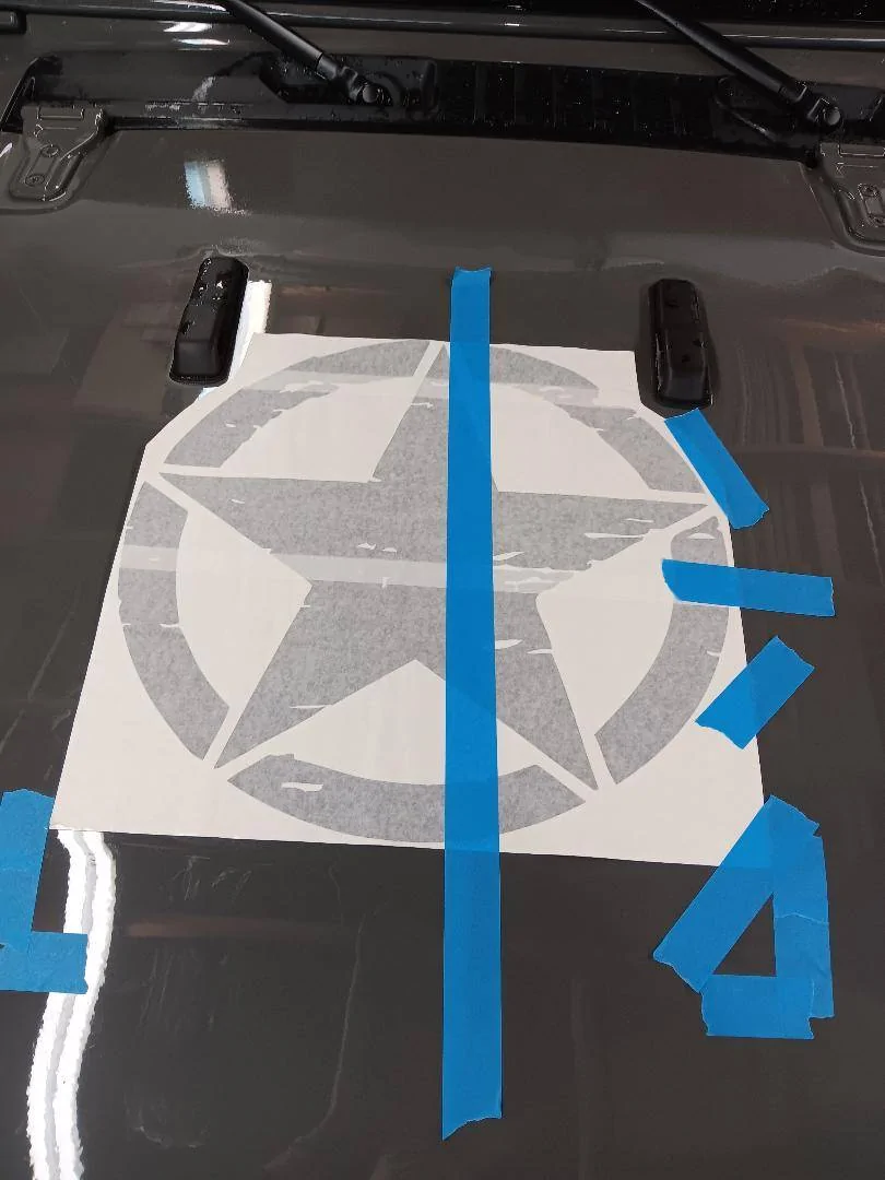 Jeep Wrangler JL Hood Star Decals JLU hood star.3